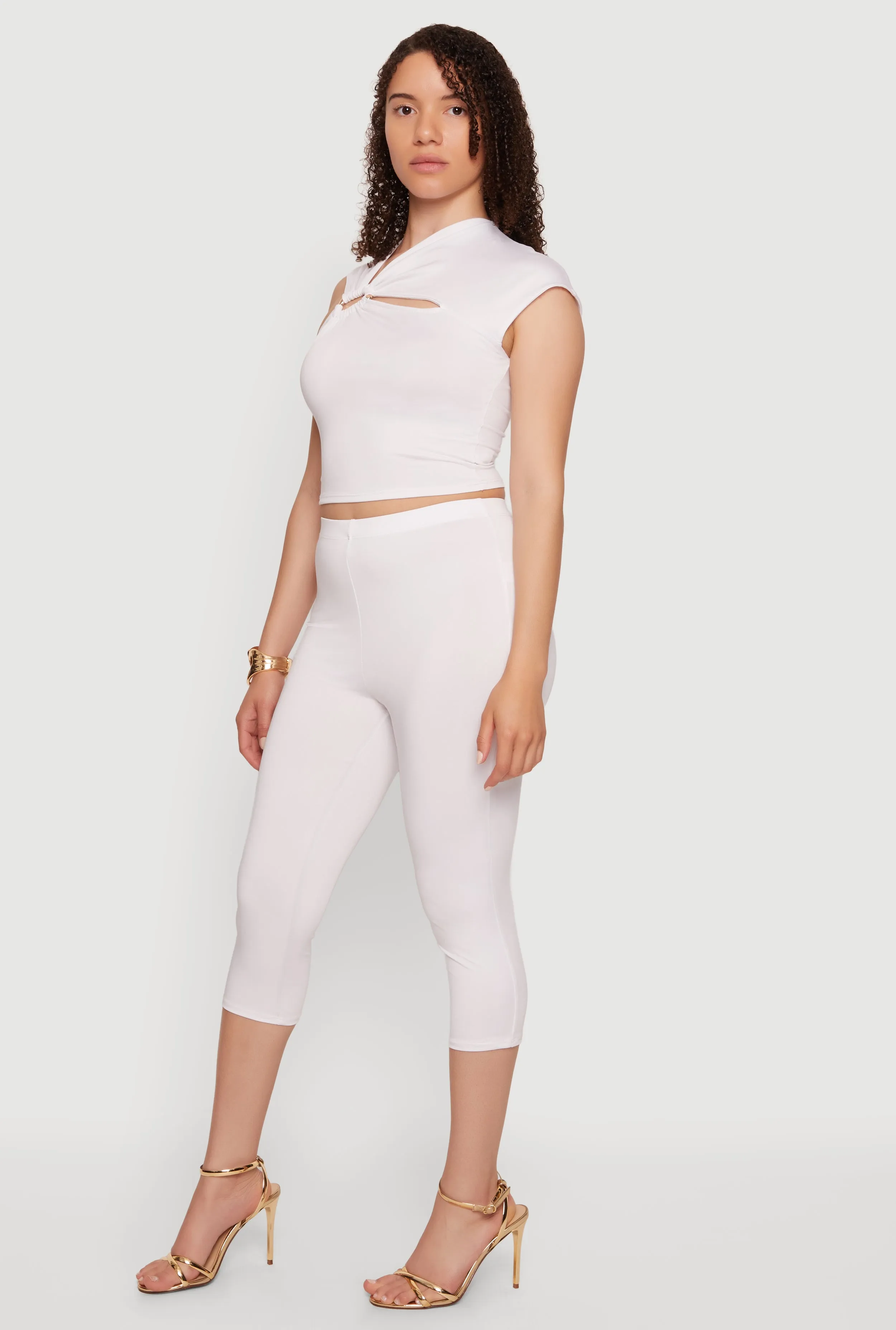 High Waisted Capri Leggings sold by Rainbow product image thumbnail 2