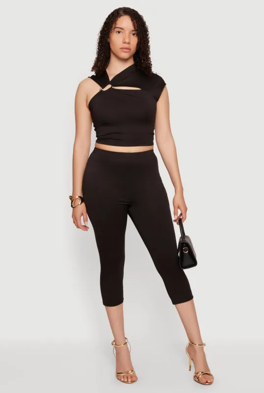 High Waisted Capri Leggings made by Rainbow