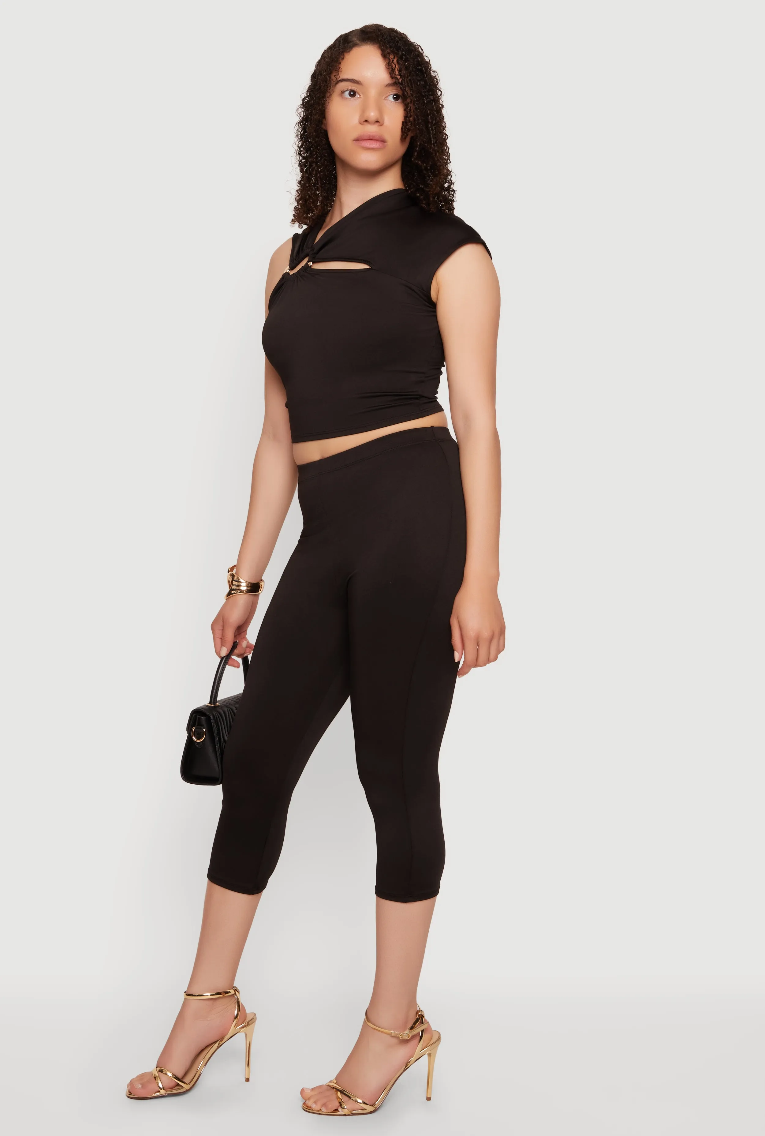 High Waisted Capri Leggings sold by Rainbow product image thumbnail 2