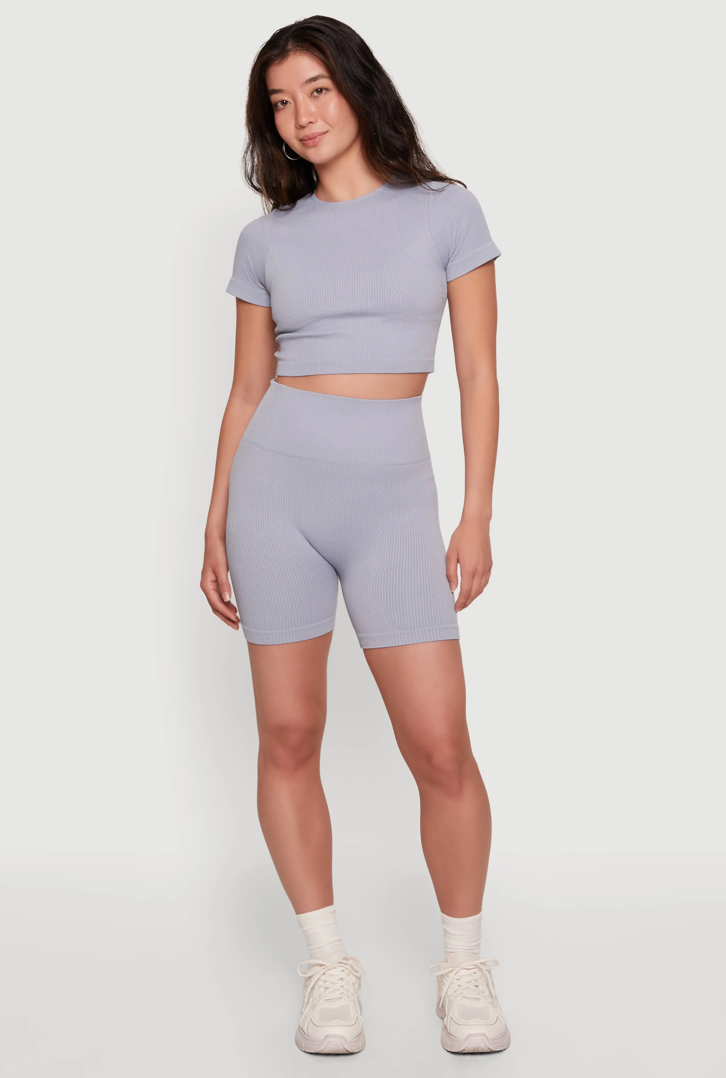Seamless Compression Rib Knit Shorts sold by Rainbow