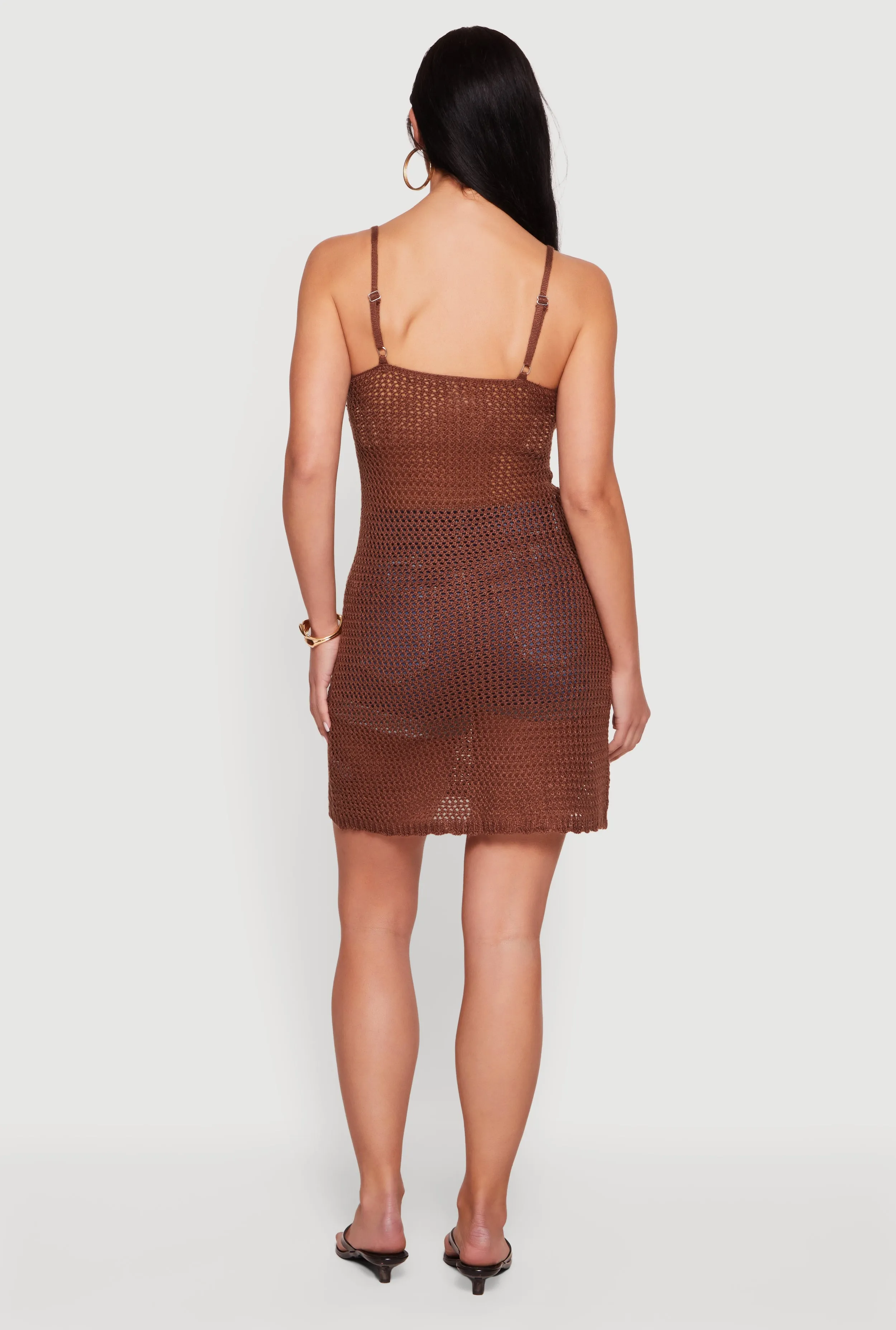Solid Crochet Cami Dress with Rosette Detail sold by Rainbow product image thumbnail 3
