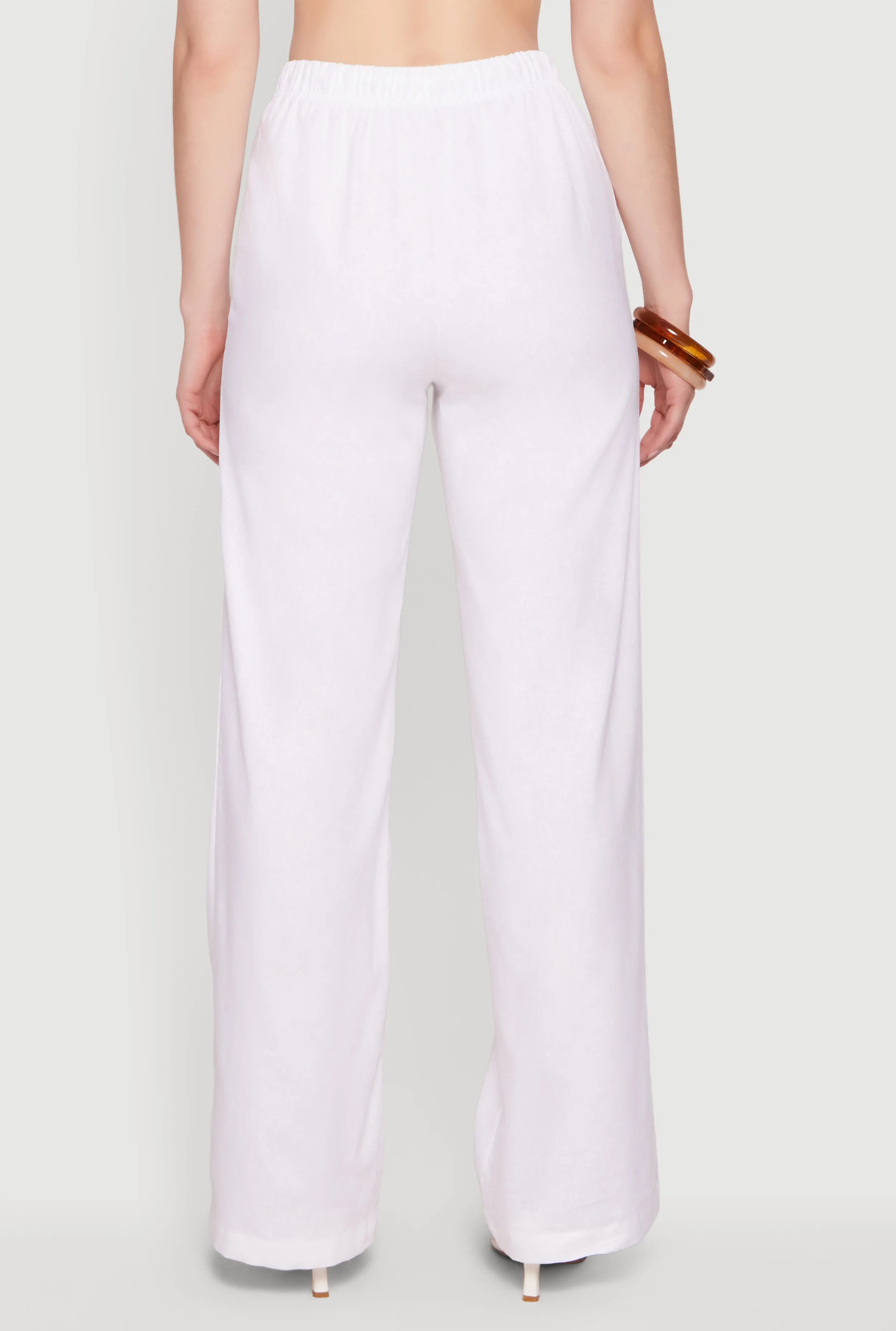 Beaded Drawstring Waist Linen Pull On Pants sold by Rainbow product image thumbnail 5