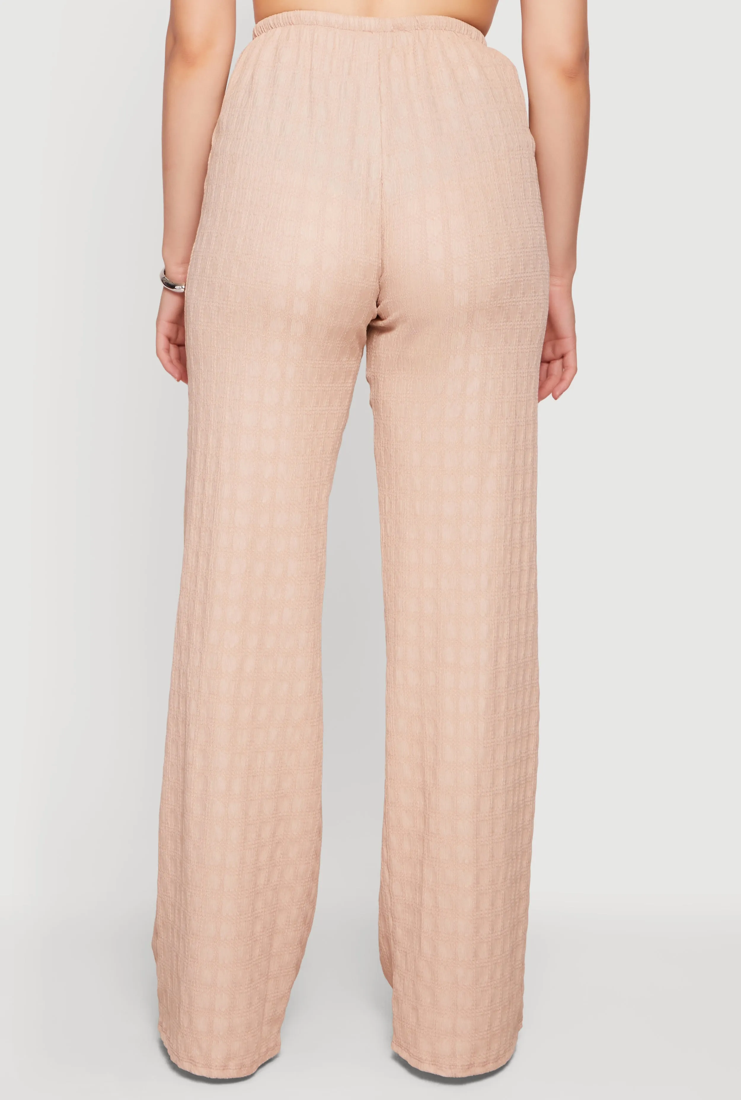 Textured Knit High Waisted Wide Leg Pull On Pants sold by Rainbow product image thumbnail 5