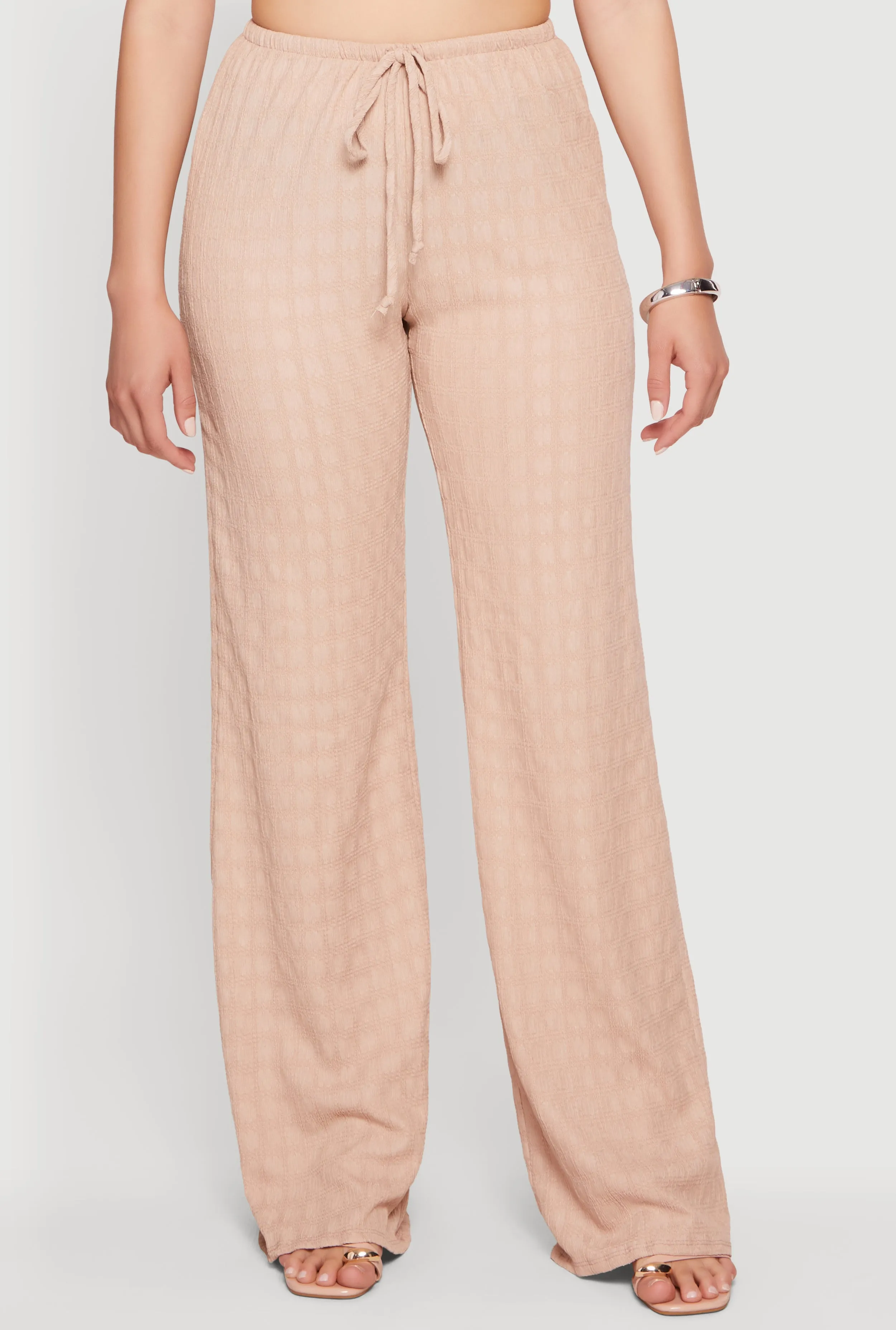 Textured Knit High Waisted Wide Leg Pull On Pants sold by Rainbow product image thumbnail 3