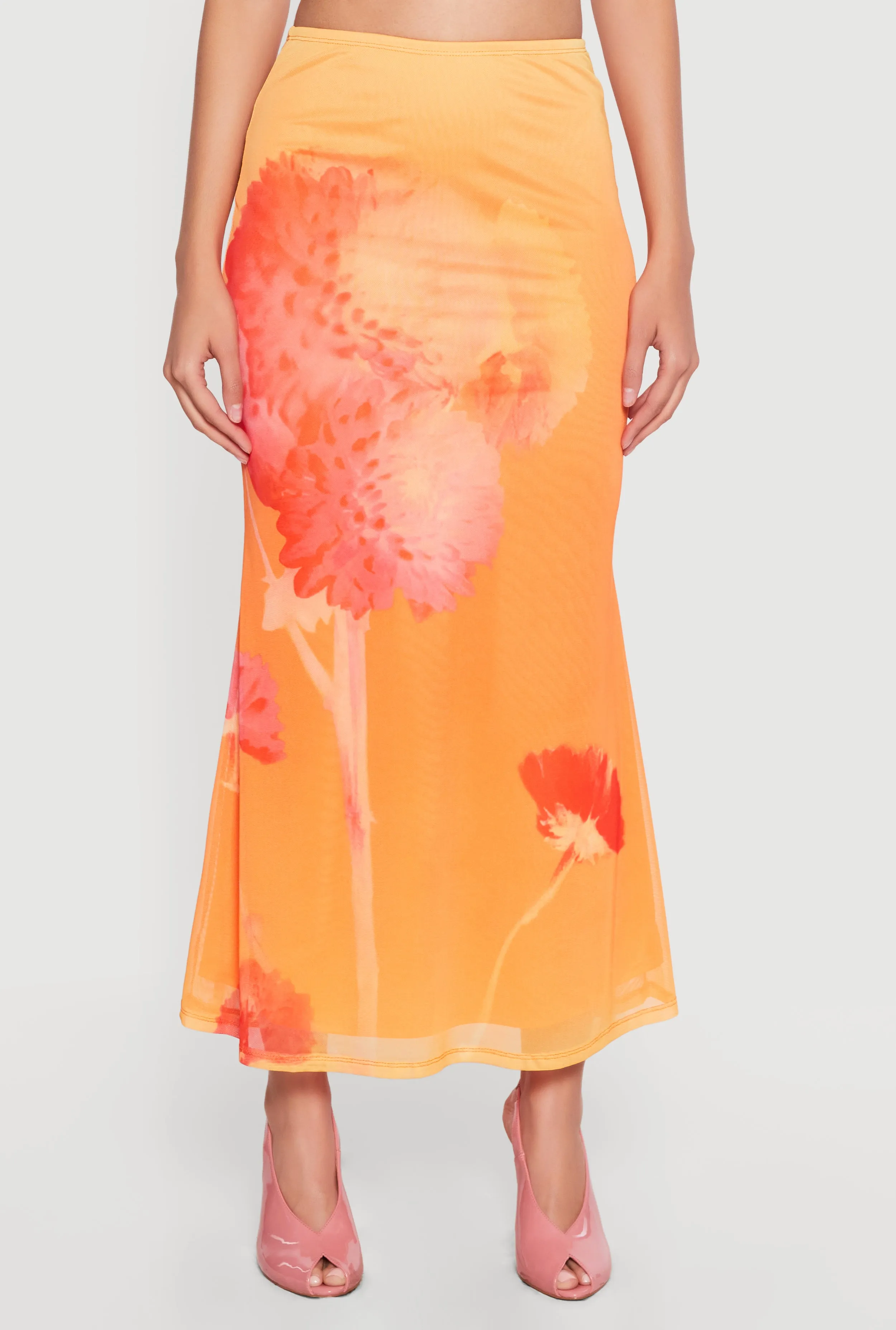 Floral Mesh Maxi Mermaid Skirt sold by Rainbow product image thumbnail 3