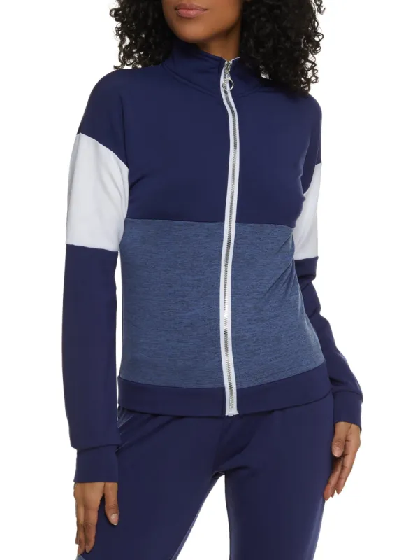 Color Block Zip Front Track Jacket sold by Rainbow