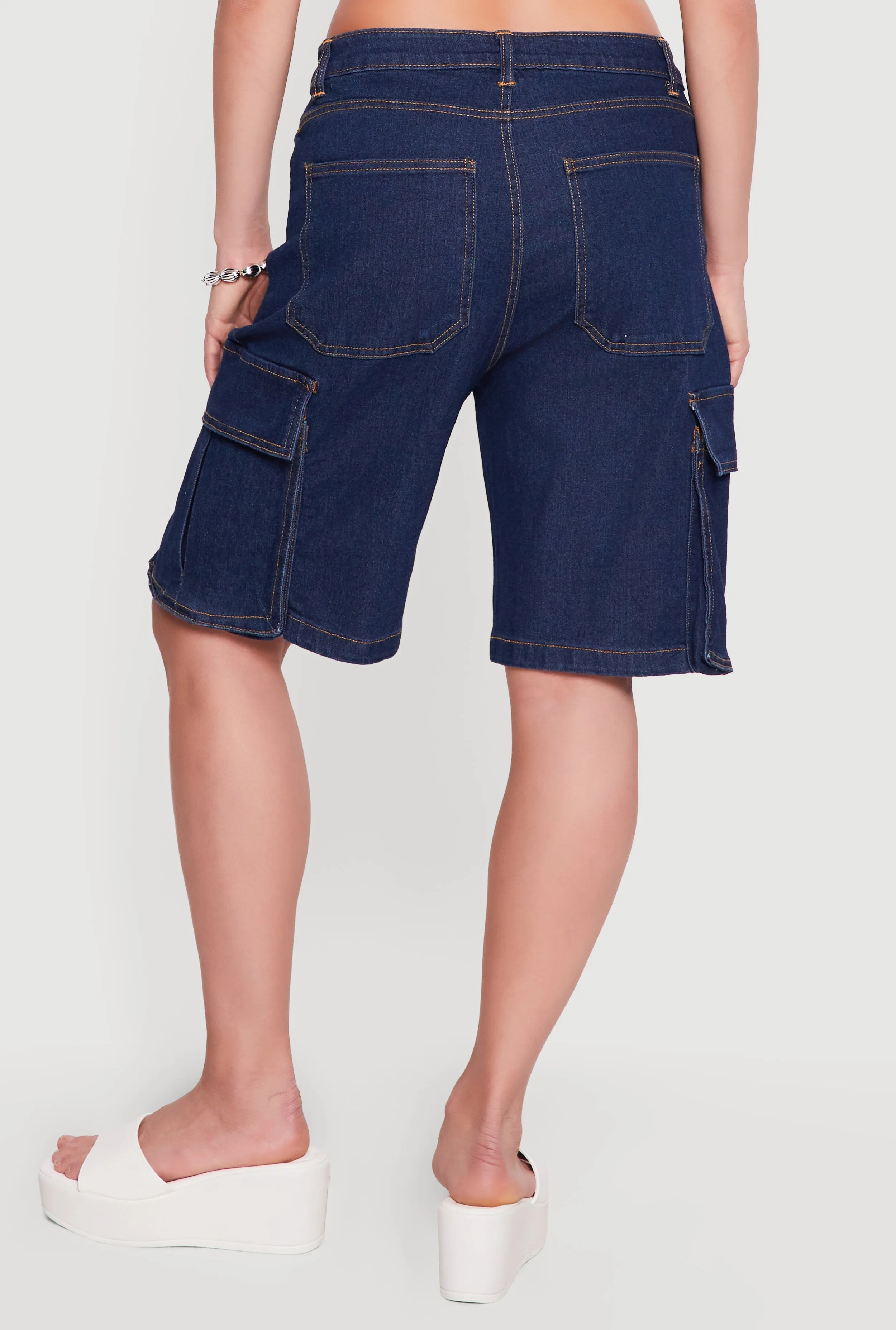 Denim Cargo Pocket Bermuda Shorts sold by Rainbow product image thumbnail 5