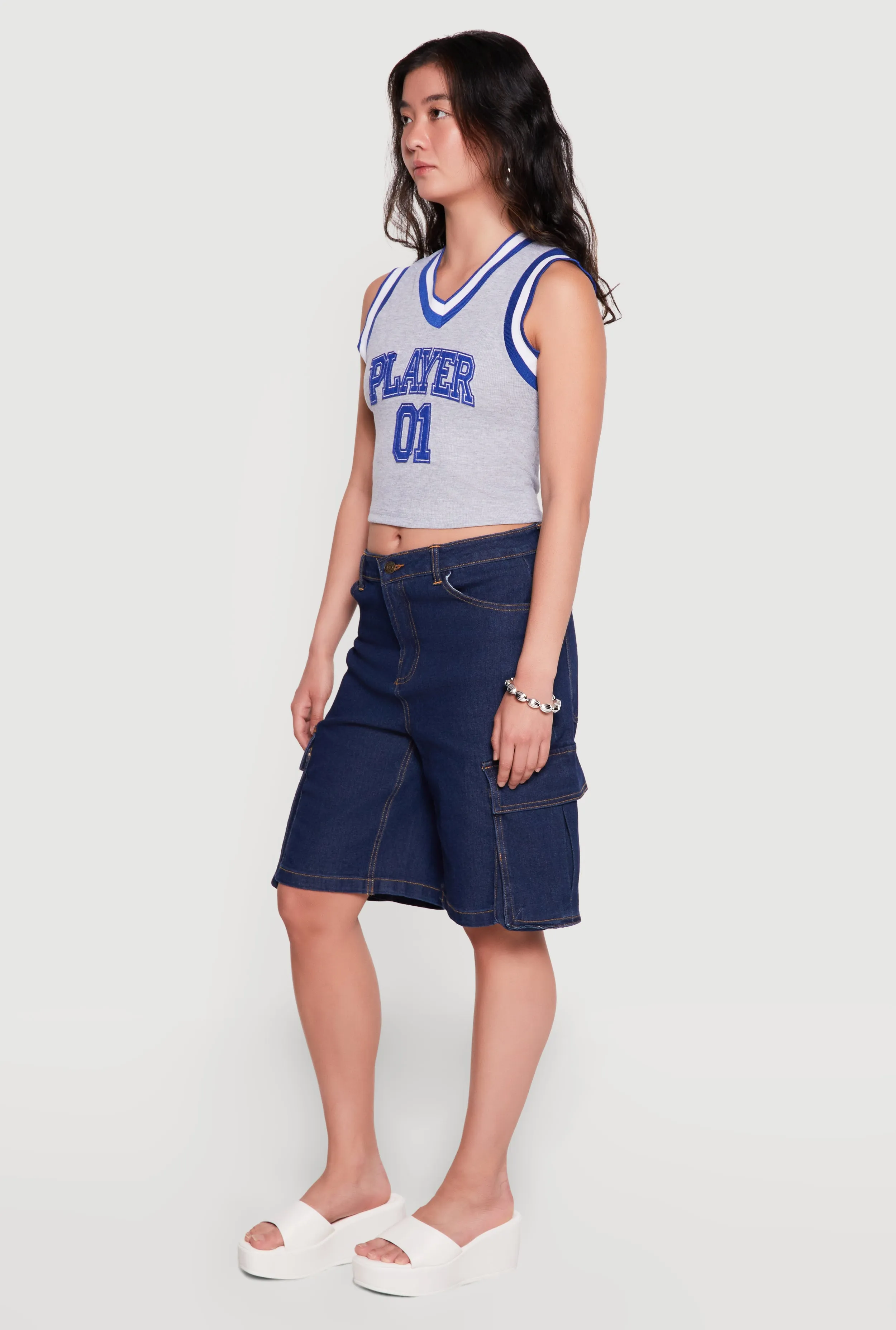 Denim Cargo Pocket Bermuda Shorts sold by Rainbow product image thumbnail 2