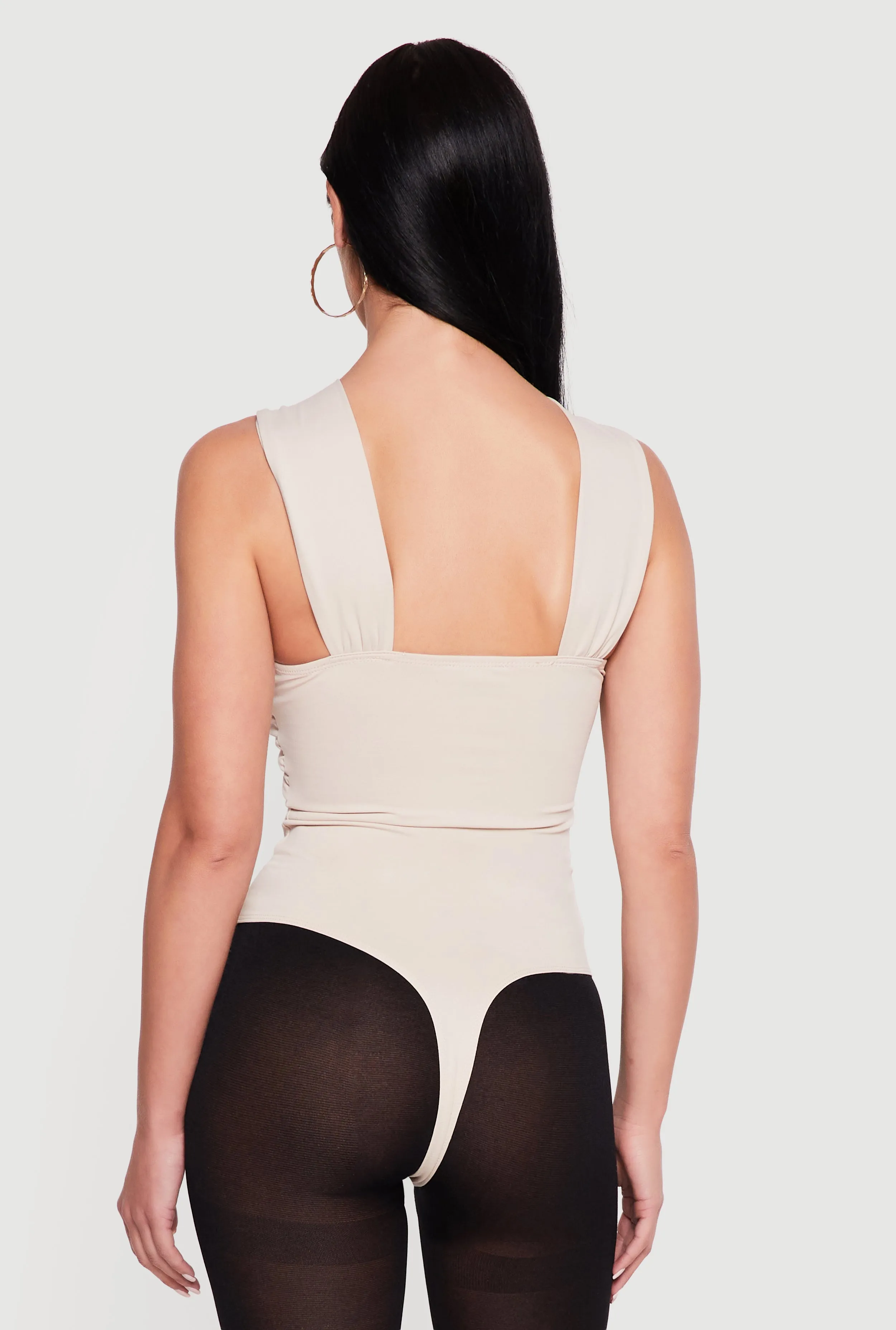 Metallic O Ring Detail Side Ruched Bodysuit sold by Rainbow product image thumbnail 5
