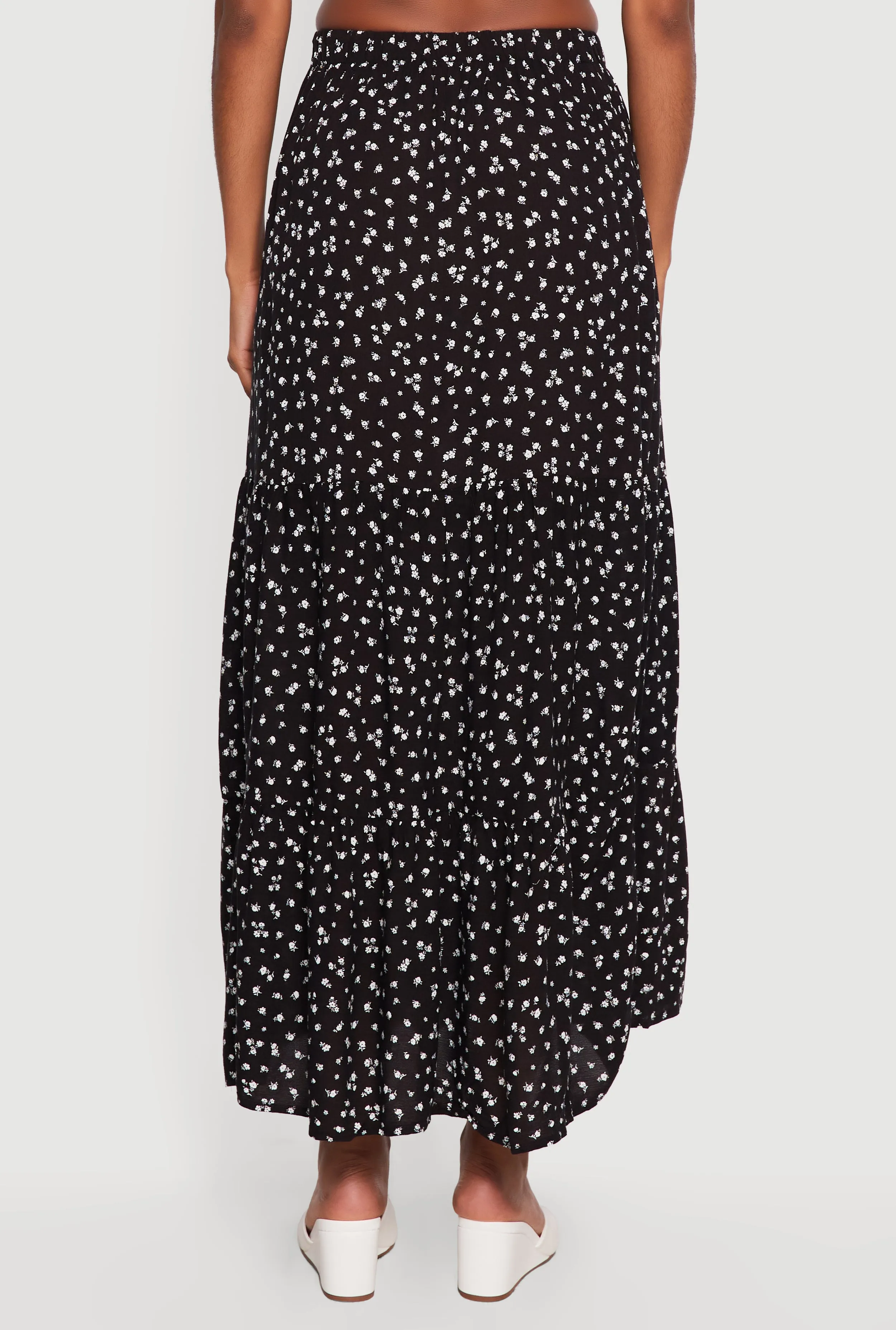 Ditsy Floral High Waisted Tiered Maxi Skirt sold by Rainbow product image thumbnail 5