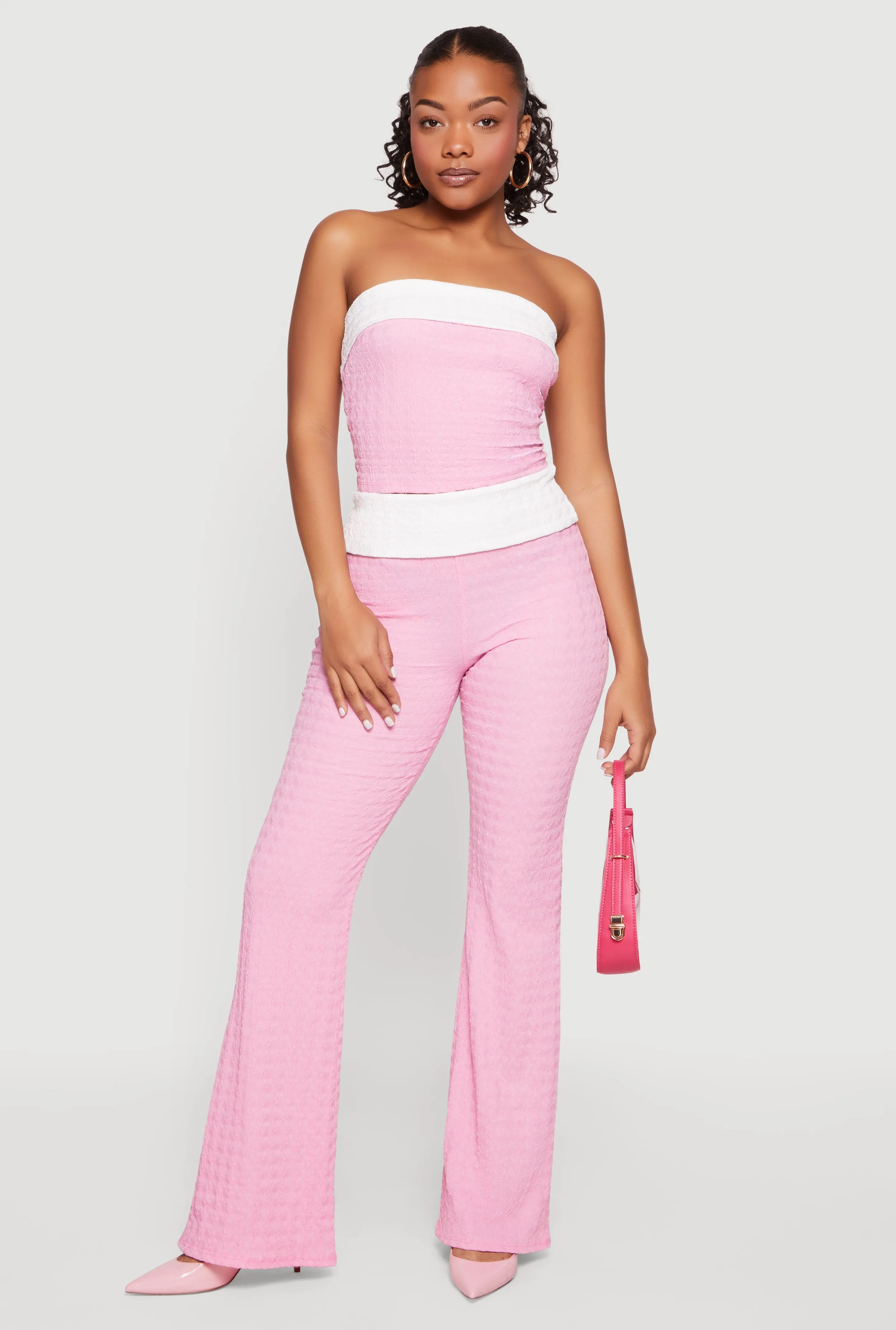Contrast Trim Flare Leg Casual Pants sold by Rainbow product image thumbnail 2