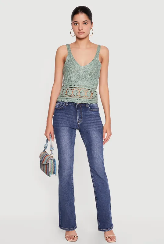 Sleeveless V Neck Crochet Top made by Rainbow