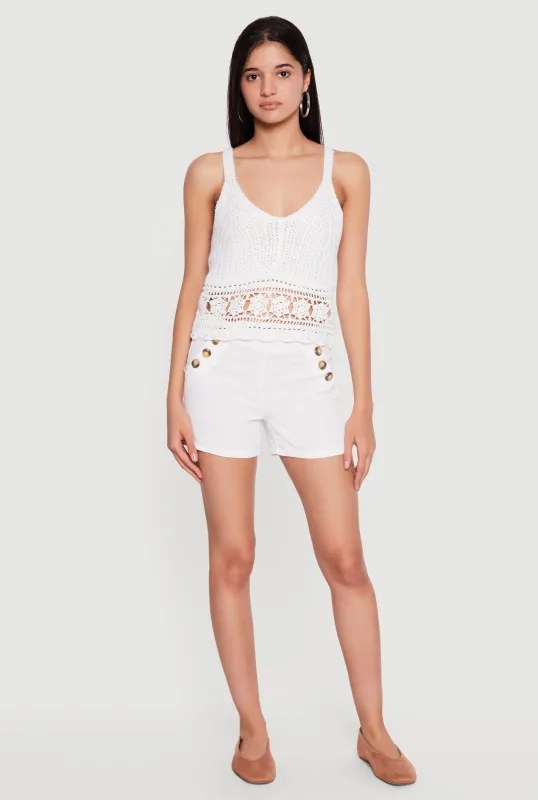Sleeveless V Neck Crochet Top made by Rainbow