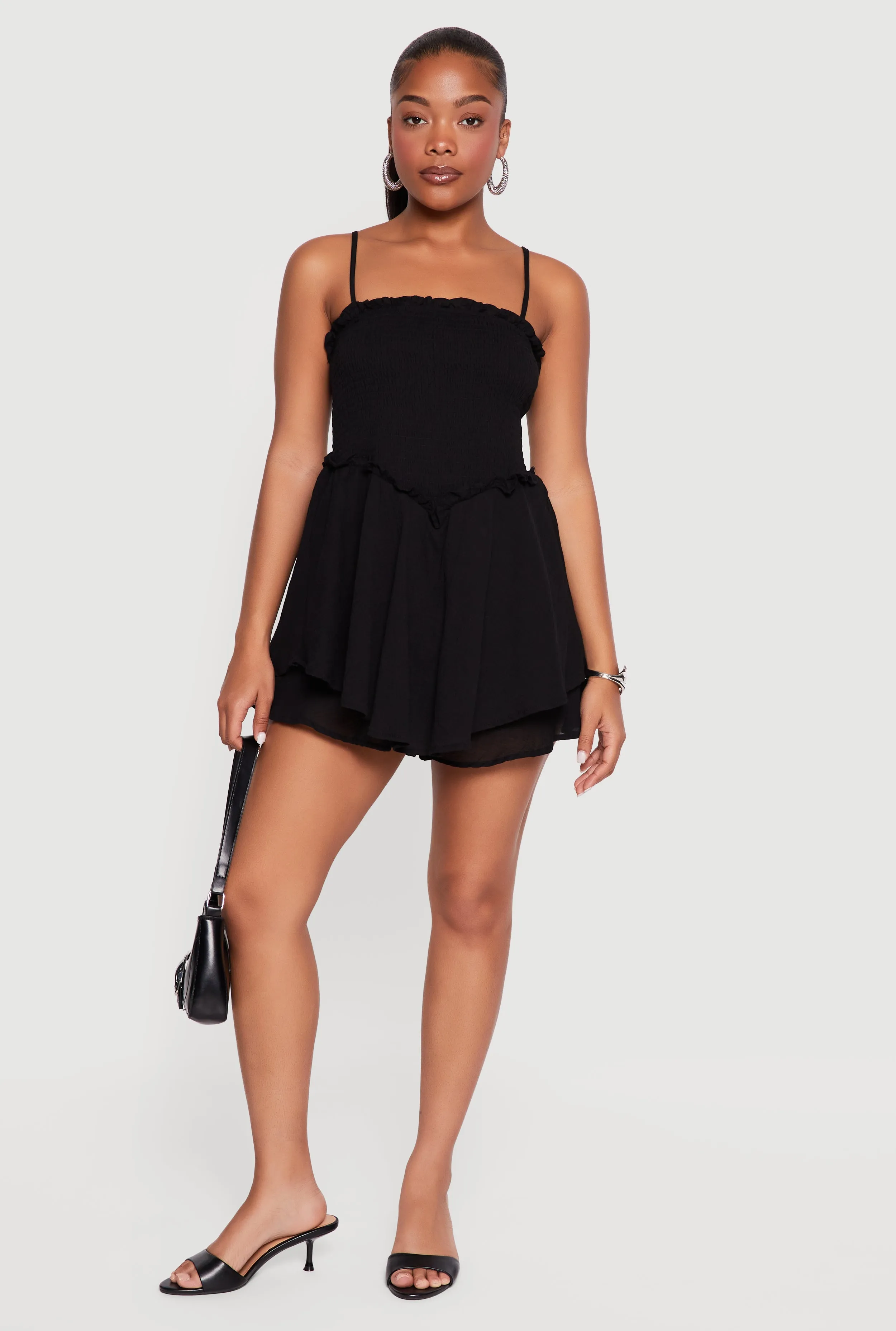Ruffle Tiered Smocked Skater Dress with Shorts Lining sold by Rainbow