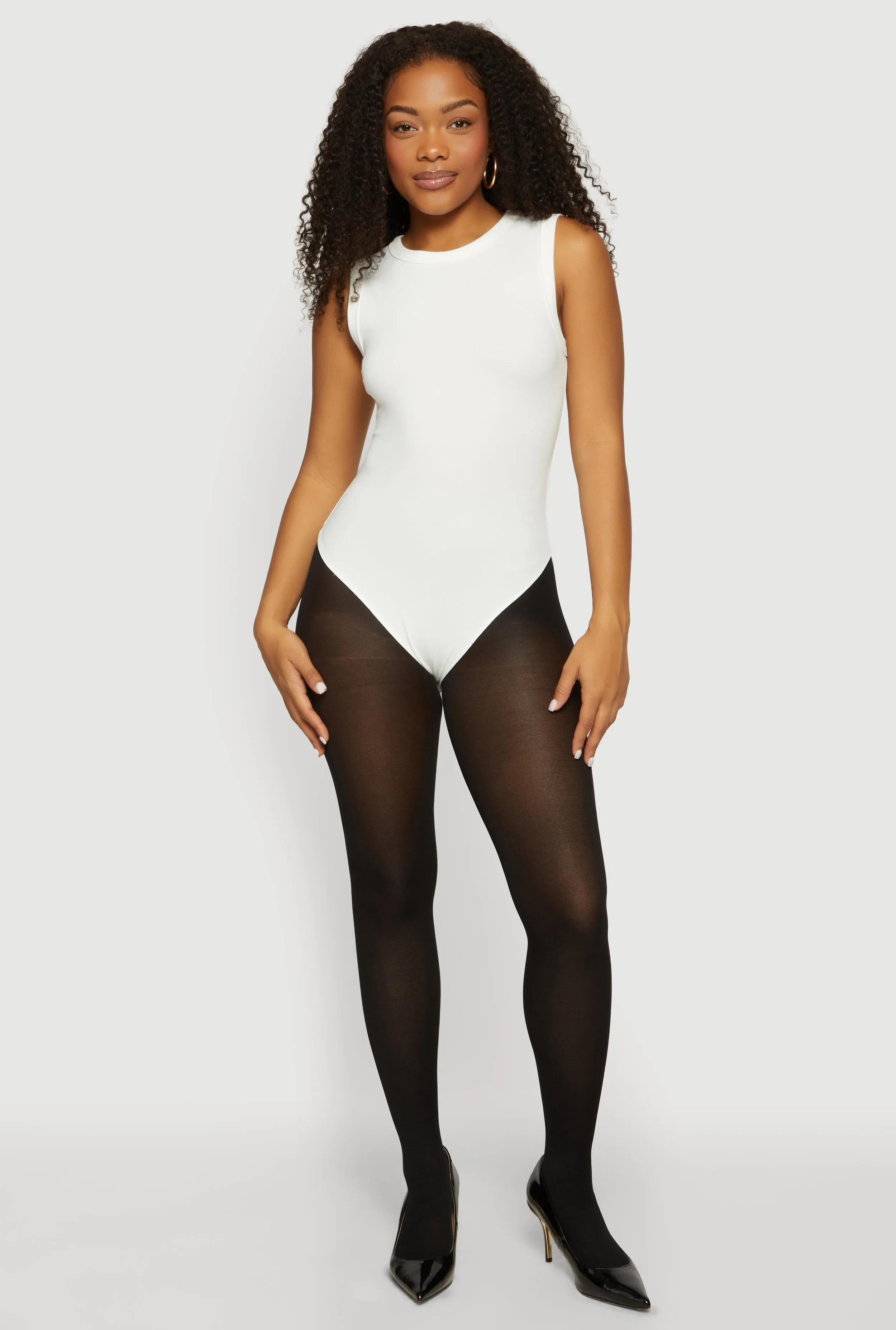 Basic Crew Neck Sleeveless Bodysuit sold by Rainbow product image thumbnail 3