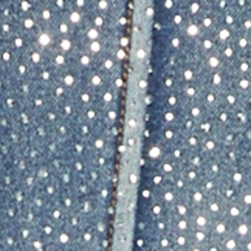 Rhinestone Denim Side Lace Up Corset Crop Top sold by Rainbow product image thumbnail 4