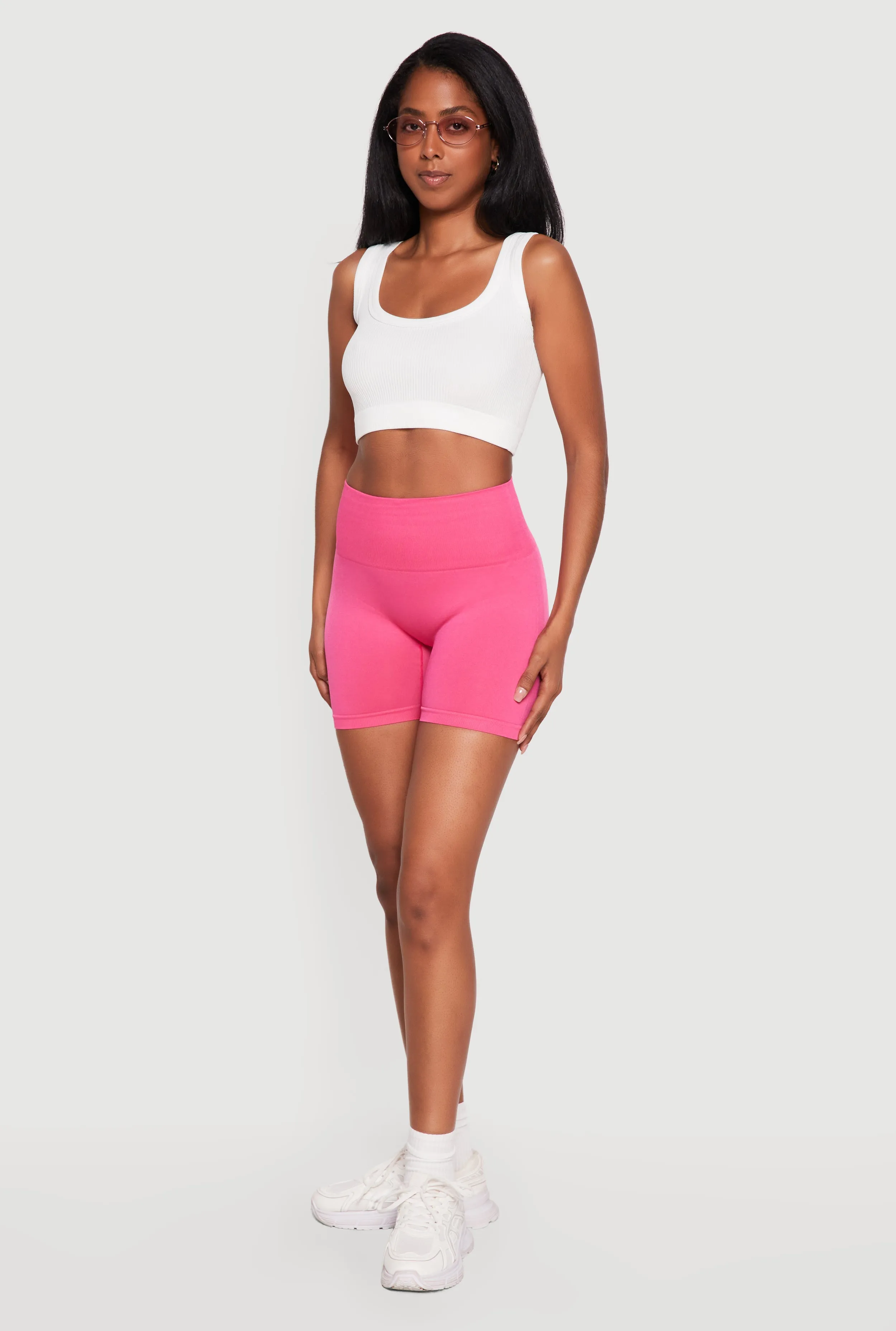 High Waisted Seamless Solid Bike Shorts sold by Rainbow product image thumbnail 2