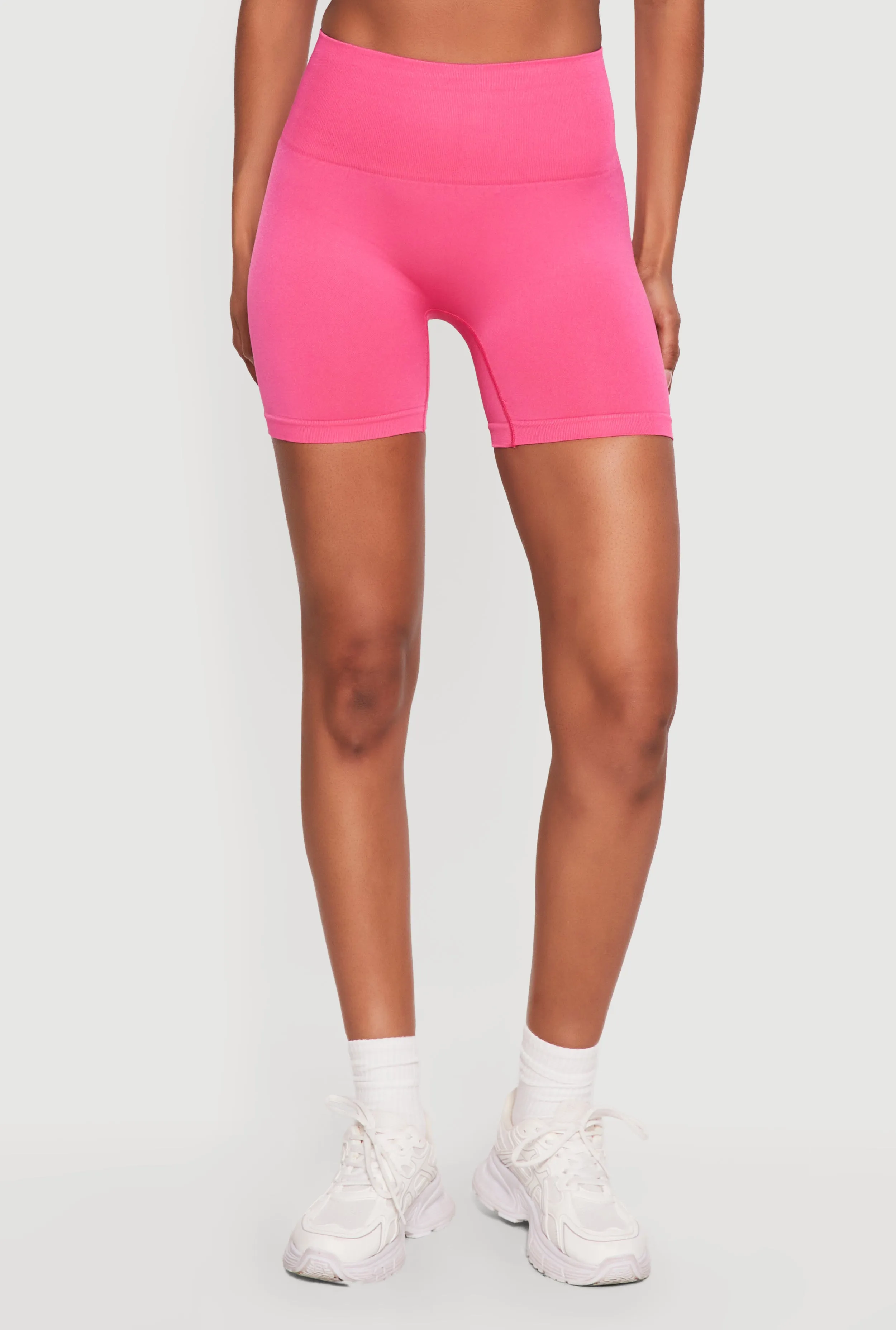 High Waisted Seamless Solid Bike Shorts sold by Rainbow product image thumbnail 3