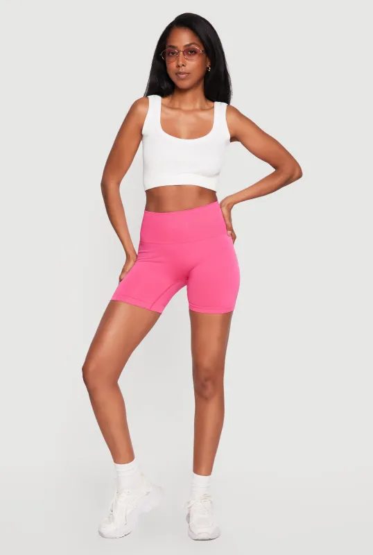 High Waisted Seamless Solid Bike Shorts made by Rainbow