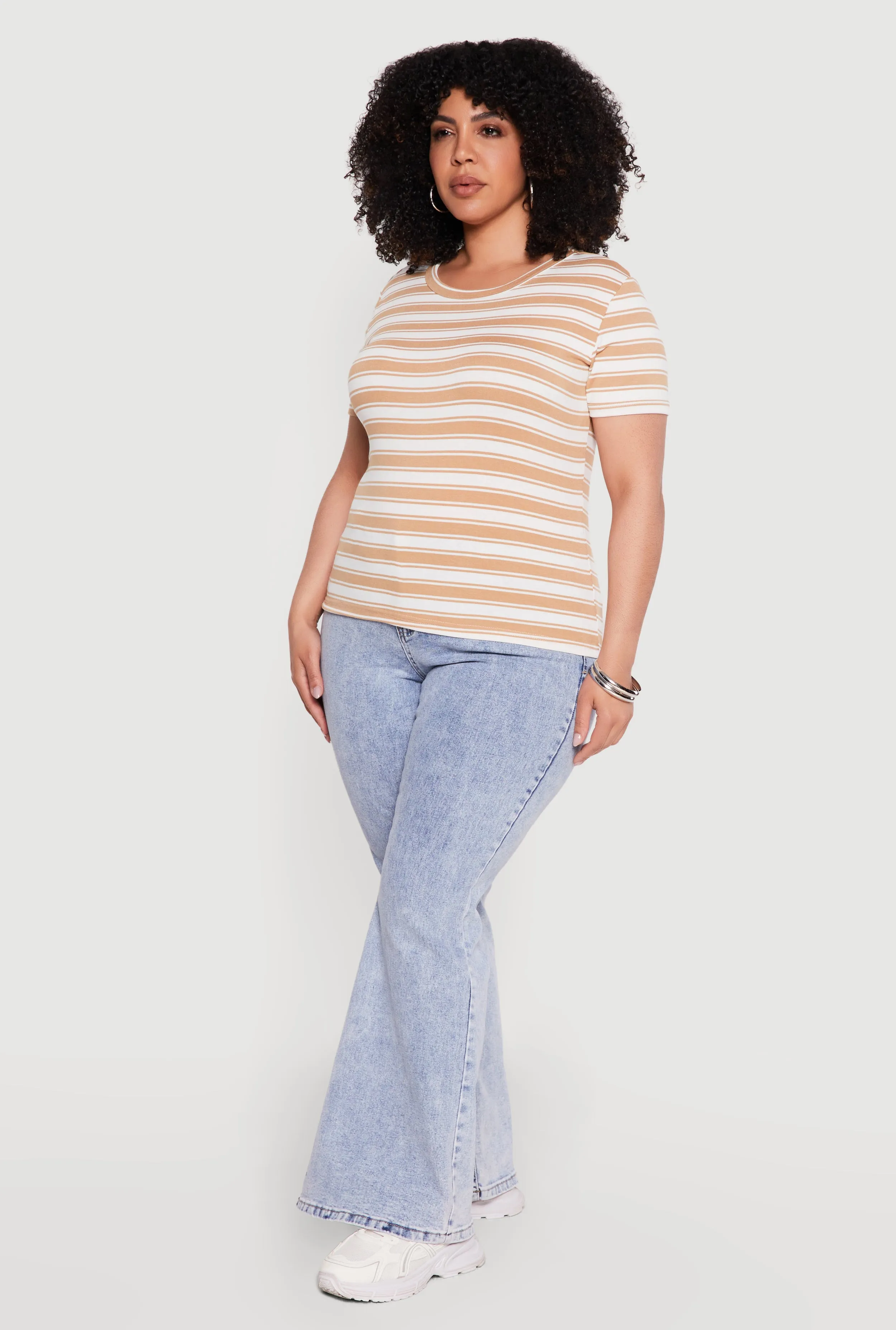 Plus Size Striped Short Sleeve Tee sold by Rainbow product image thumbnail 3