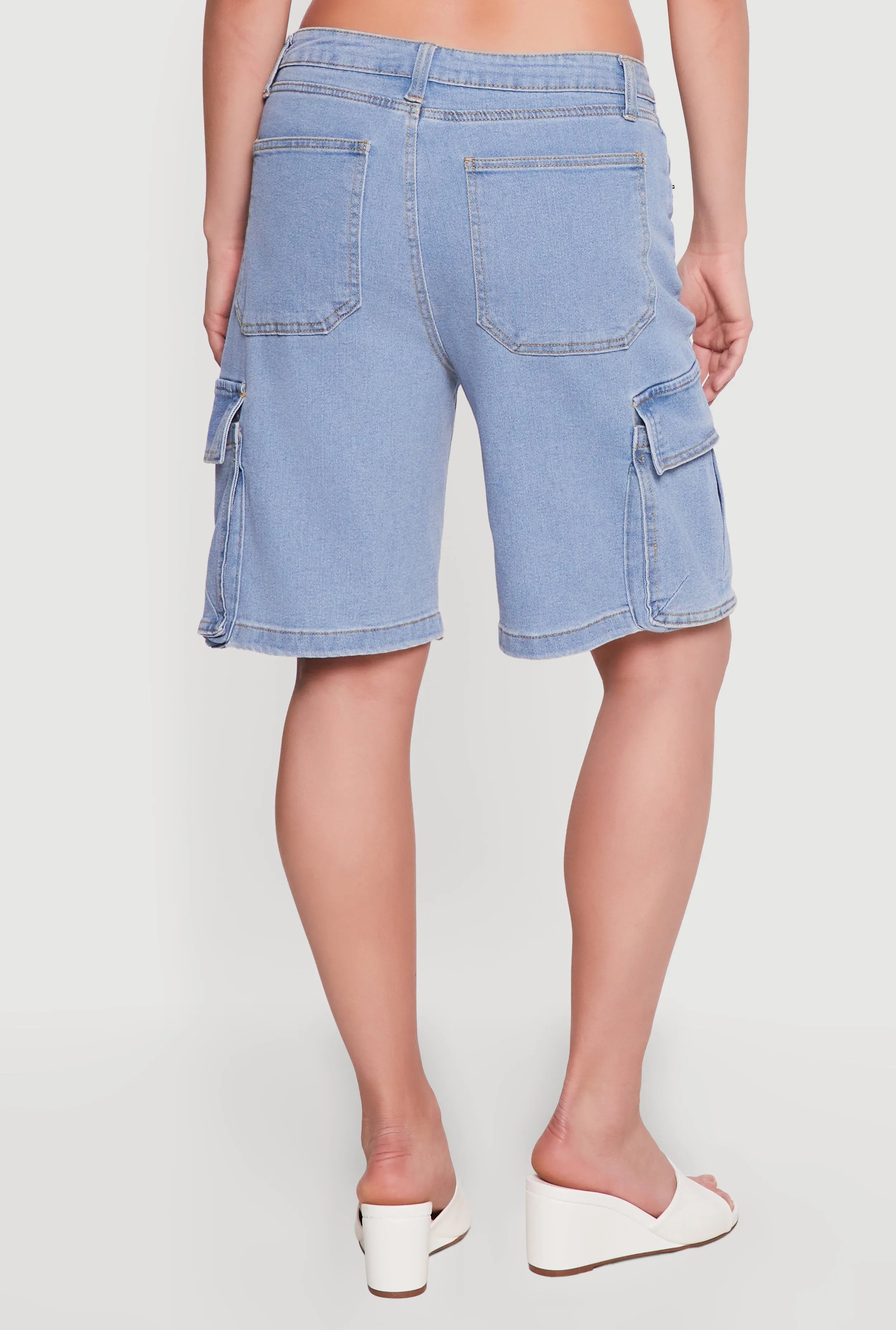 Denim Cargo Pocket Bermuda Shorts sold by Rainbow product image thumbnail 5