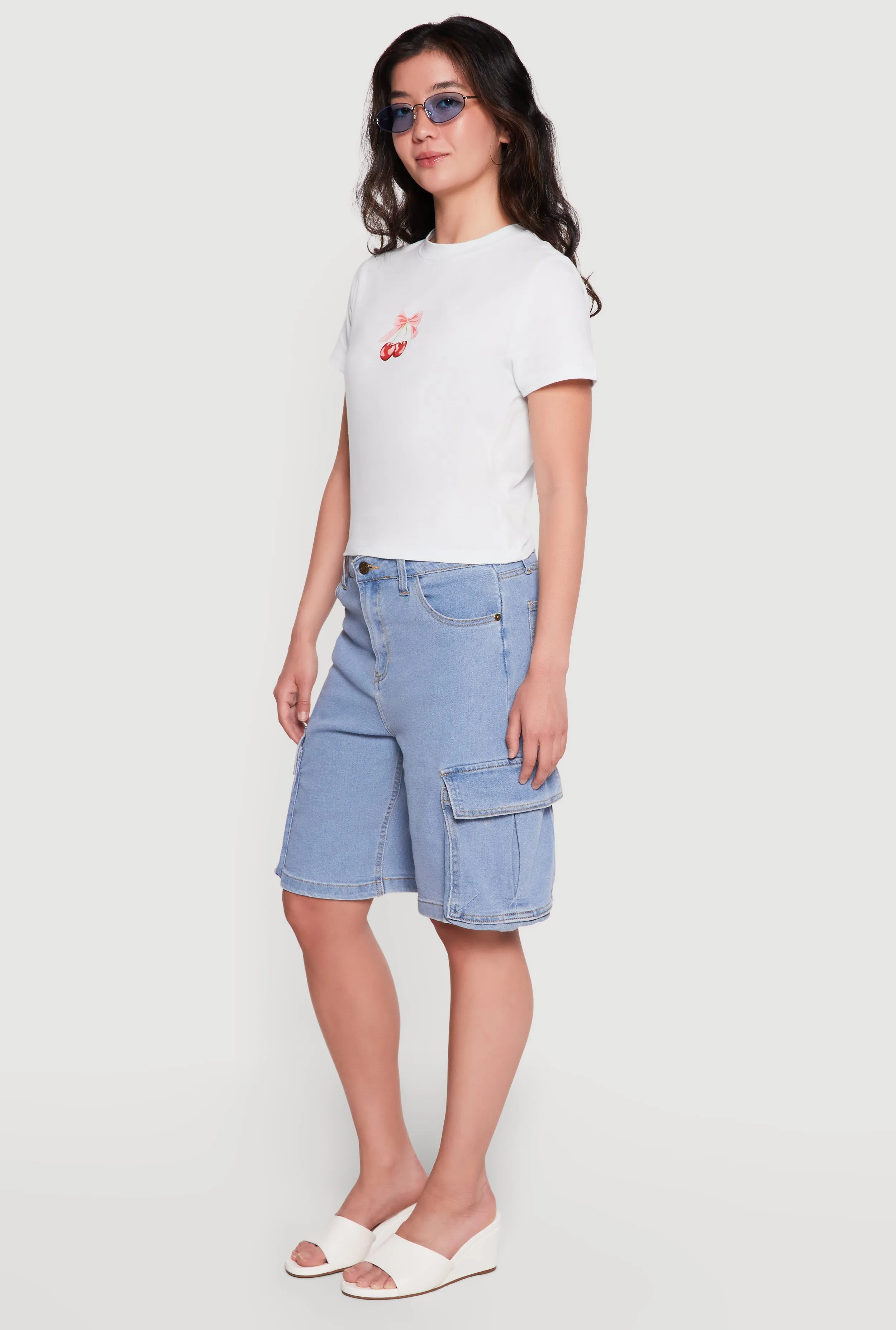 Denim Cargo Pocket Bermuda Shorts sold by Rainbow product image thumbnail 2