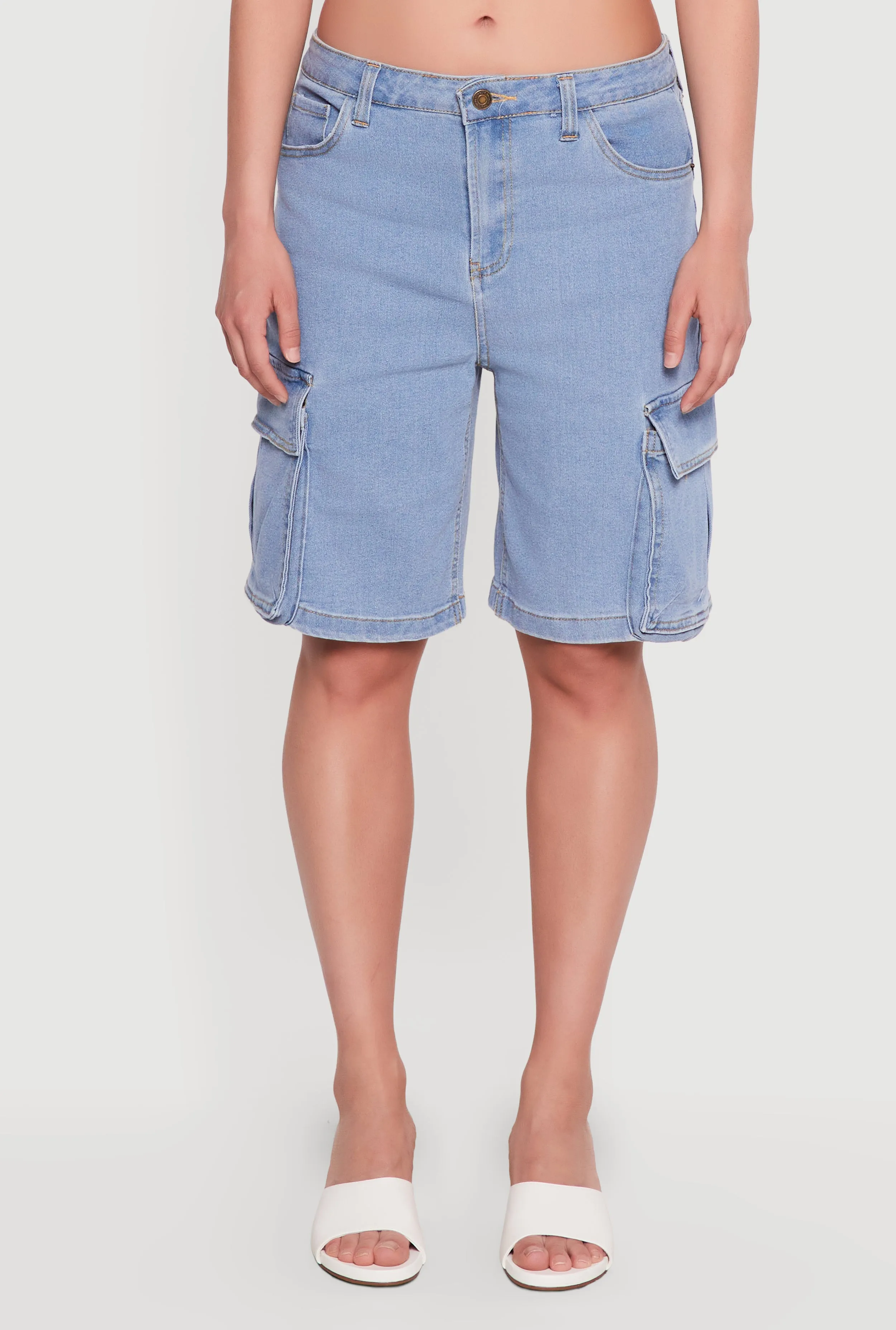 Denim Cargo Pocket Bermuda Shorts sold by Rainbow product image thumbnail 3