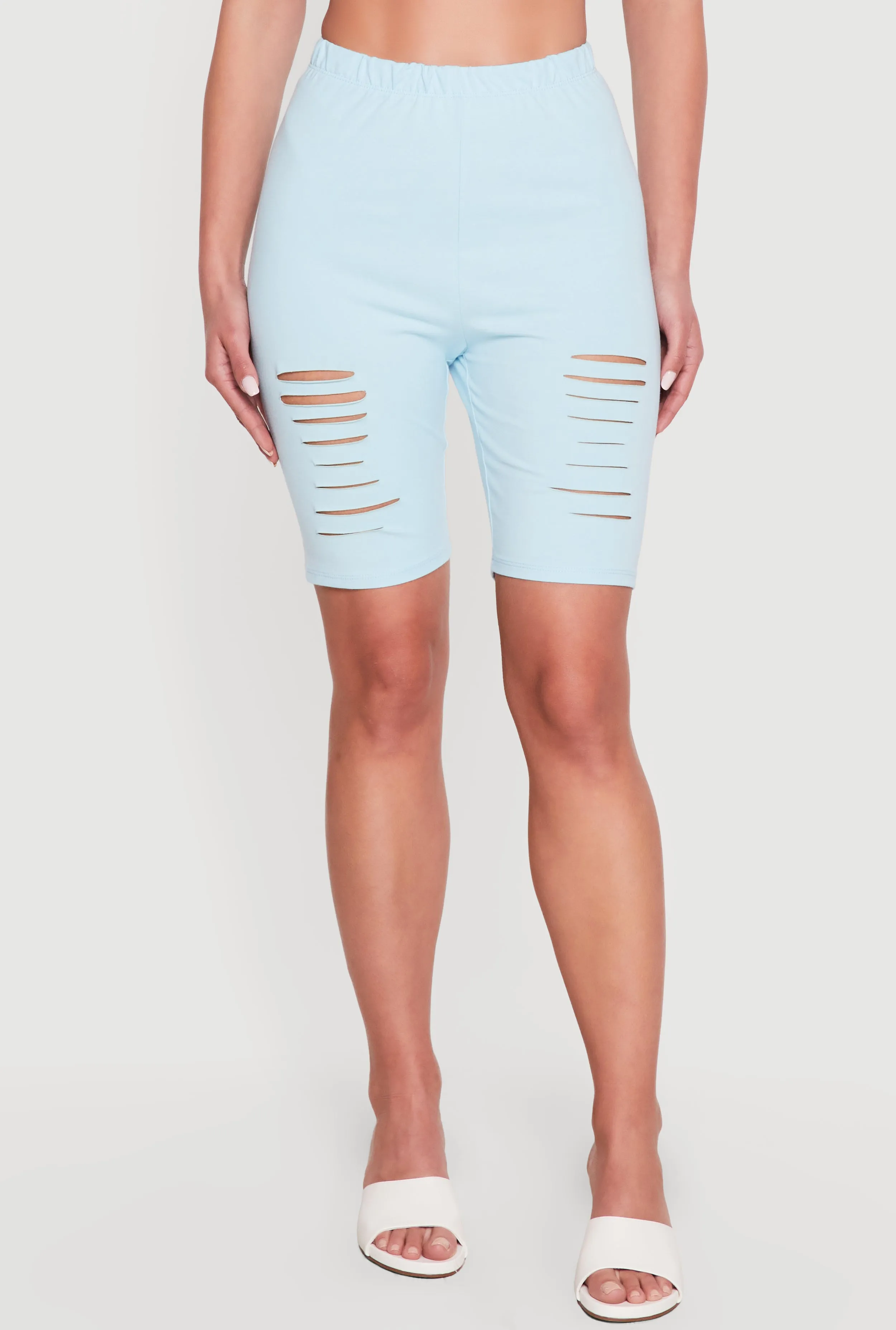 Laser Cut High Waisted Biker Shorts sold by Rainbow product image thumbnail 3
