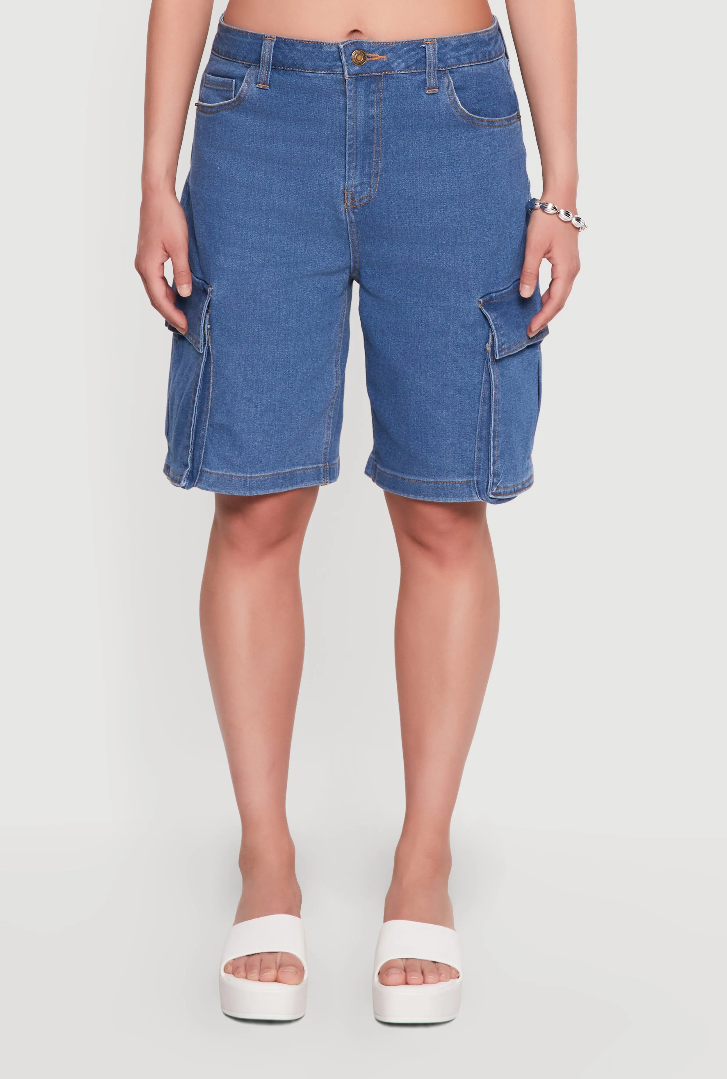 Denim Cargo Pocket Bermuda Shorts sold by Rainbow product image thumbnail 3