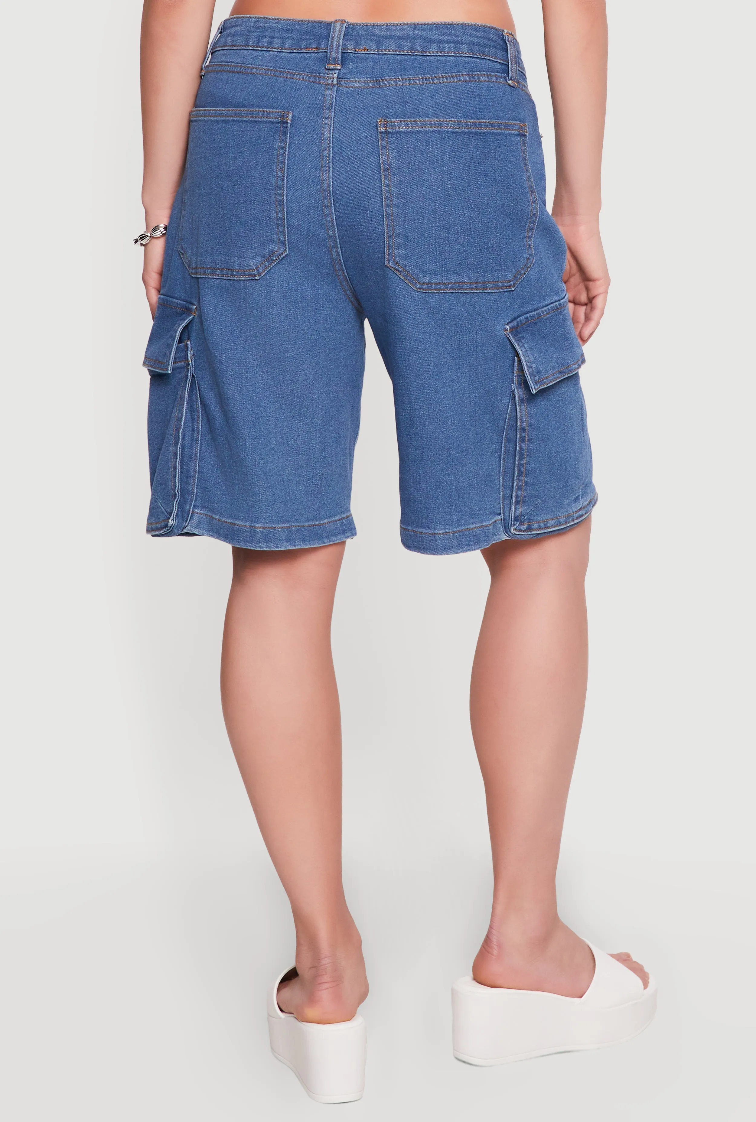 Denim Cargo Pocket Bermuda Shorts sold by Rainbow product image thumbnail 5