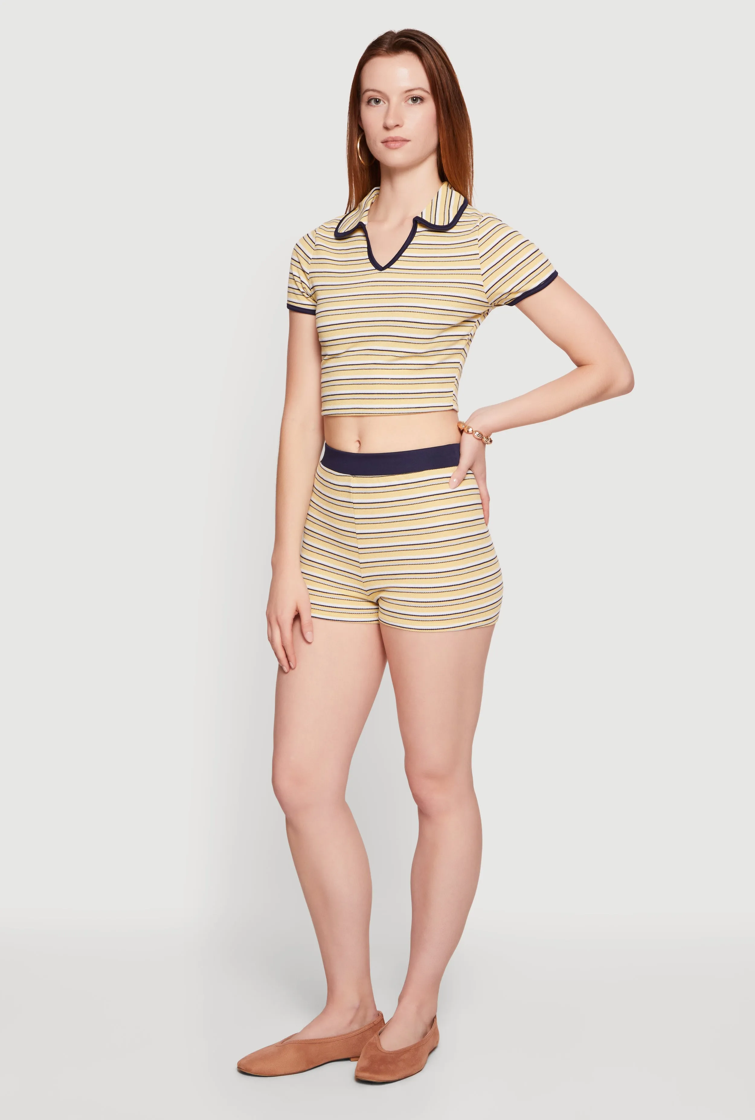 Contrast Waistband Striped Knit Shorts sold by Rainbow product image thumbnail 2