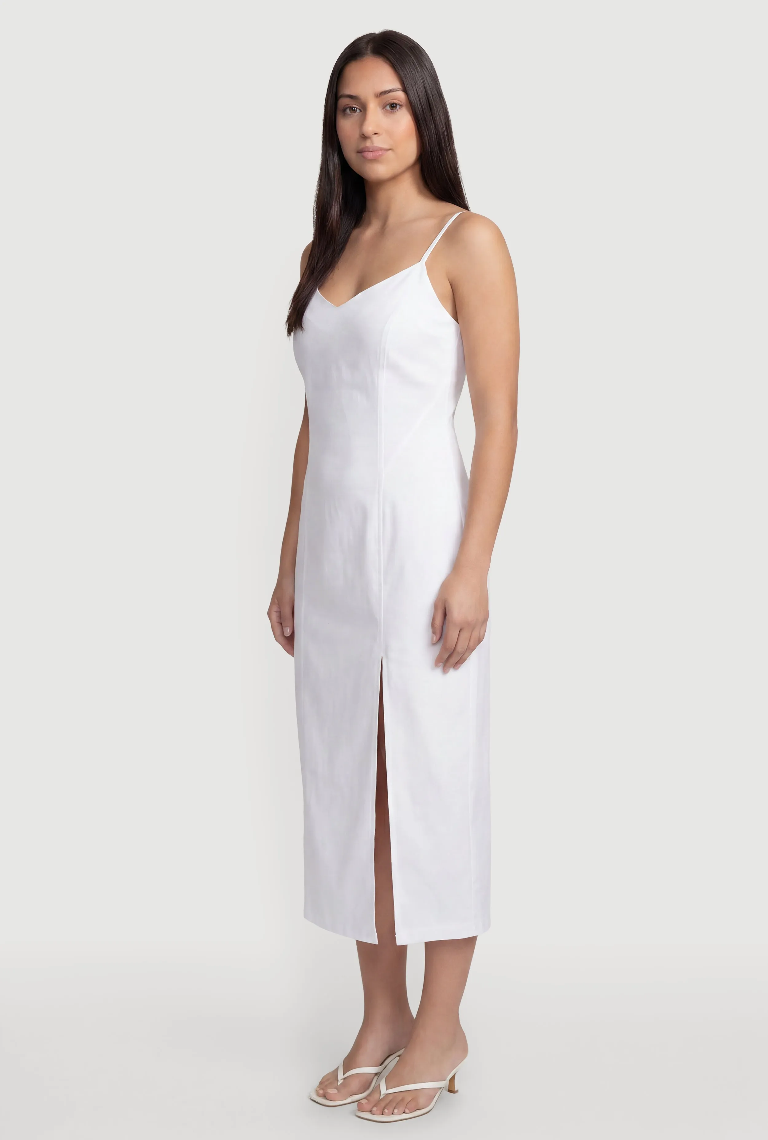 Sleeveless Zip Back Denim Dress with Side Slit sold by Rainbow product image thumbnail 2
