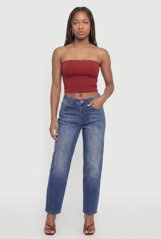 Solid Strapless Crop Top made by Rainbow