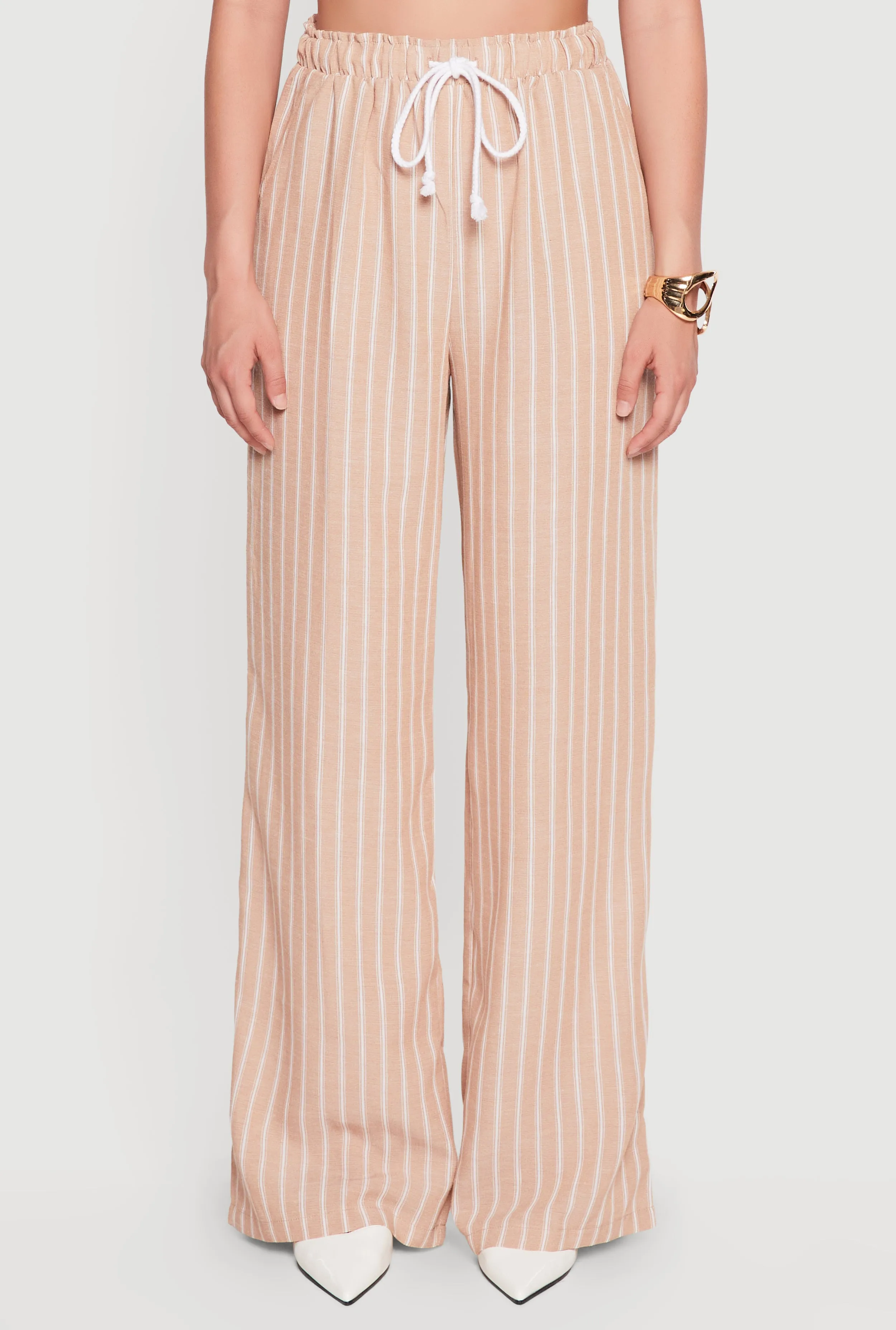 Pinstripe High Waisted Wide Leg Pants sold by Rainbow product image thumbnail 3
