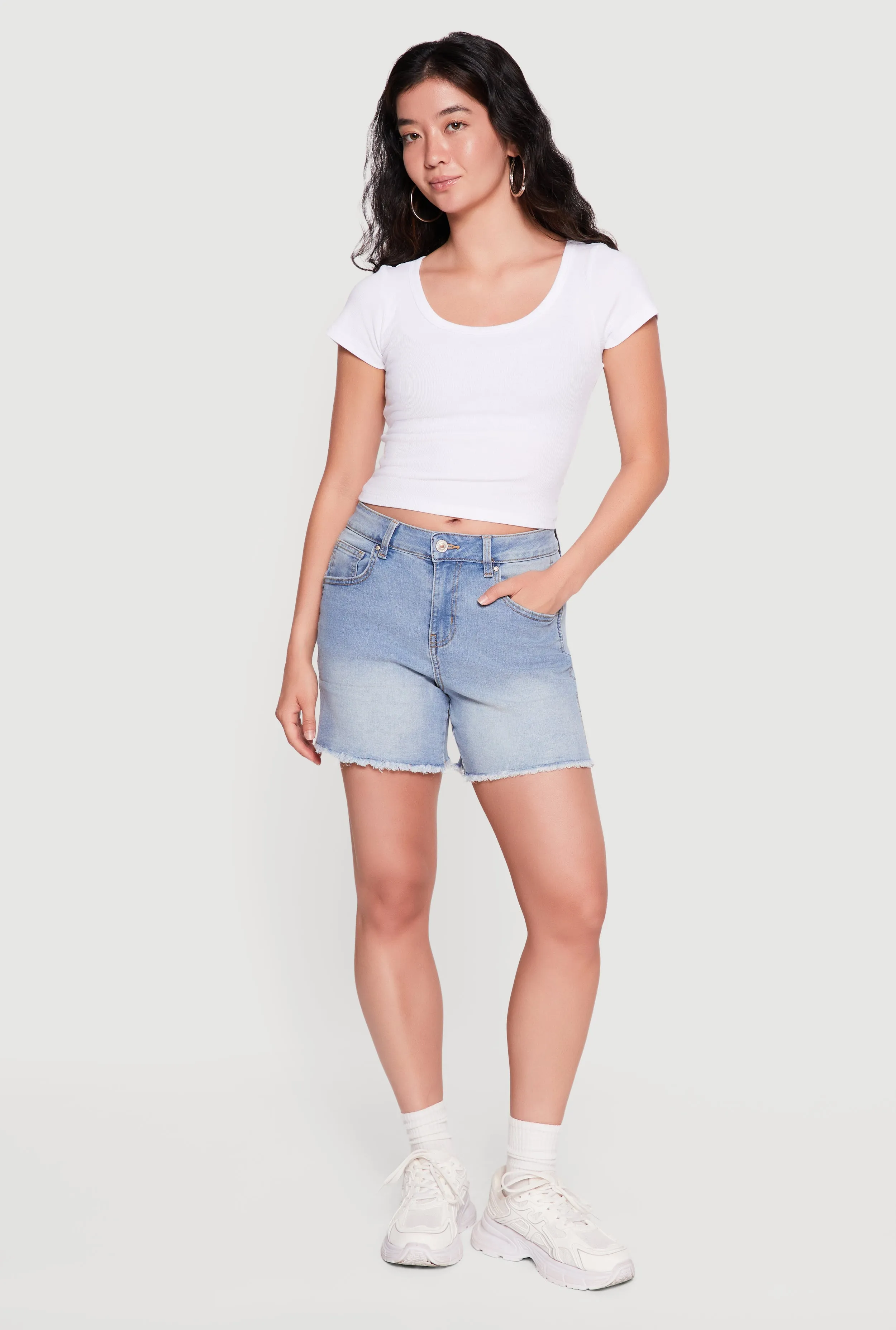 Frayed Hem Denim Shorts sold by Rainbow product image thumbnail 2