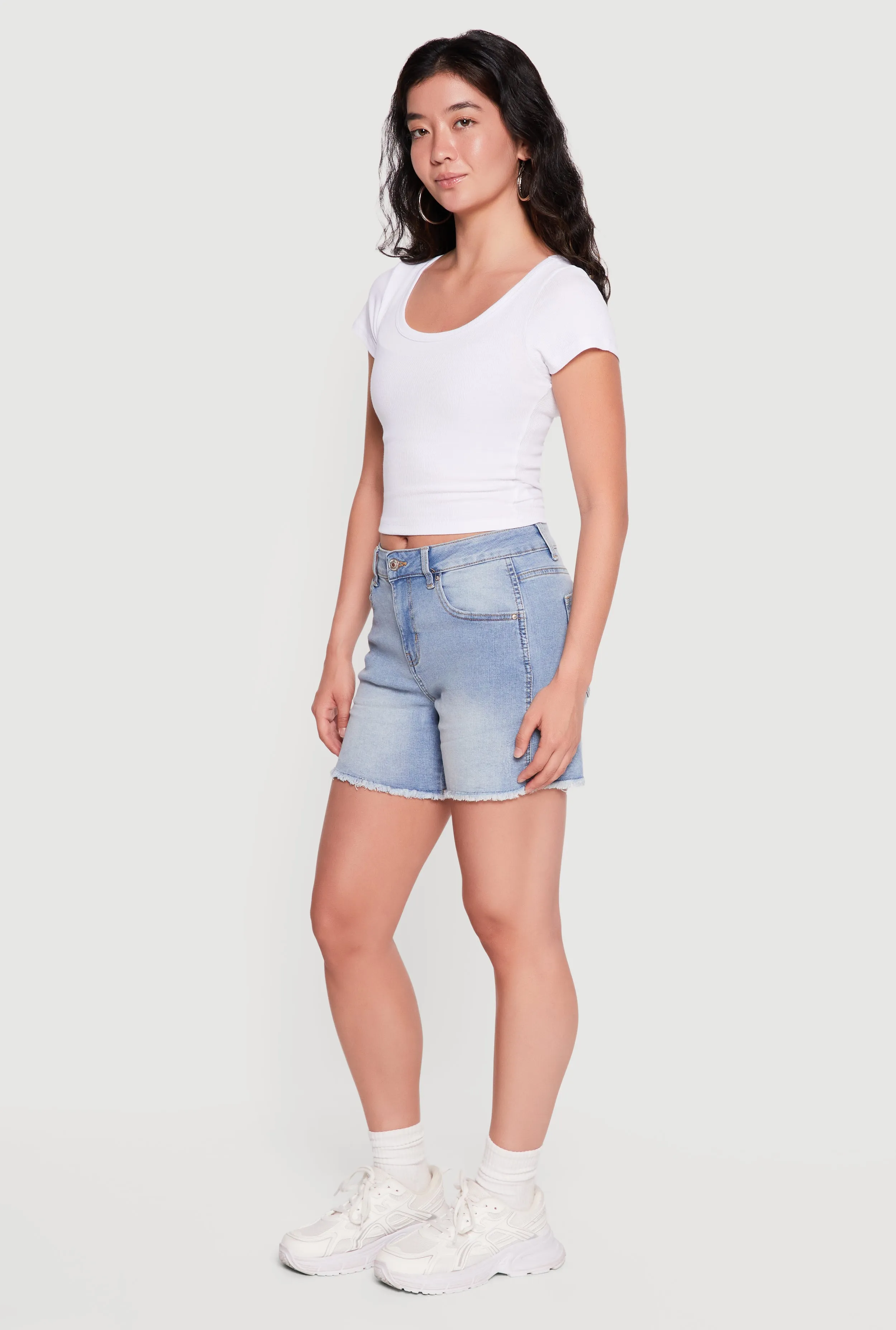 Frayed Hem Denim Shorts sold by Rainbow product image thumbnail 2