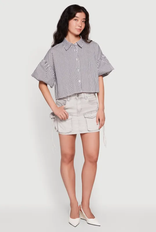 Acid Wash Cargo Skirt made by Rainbow