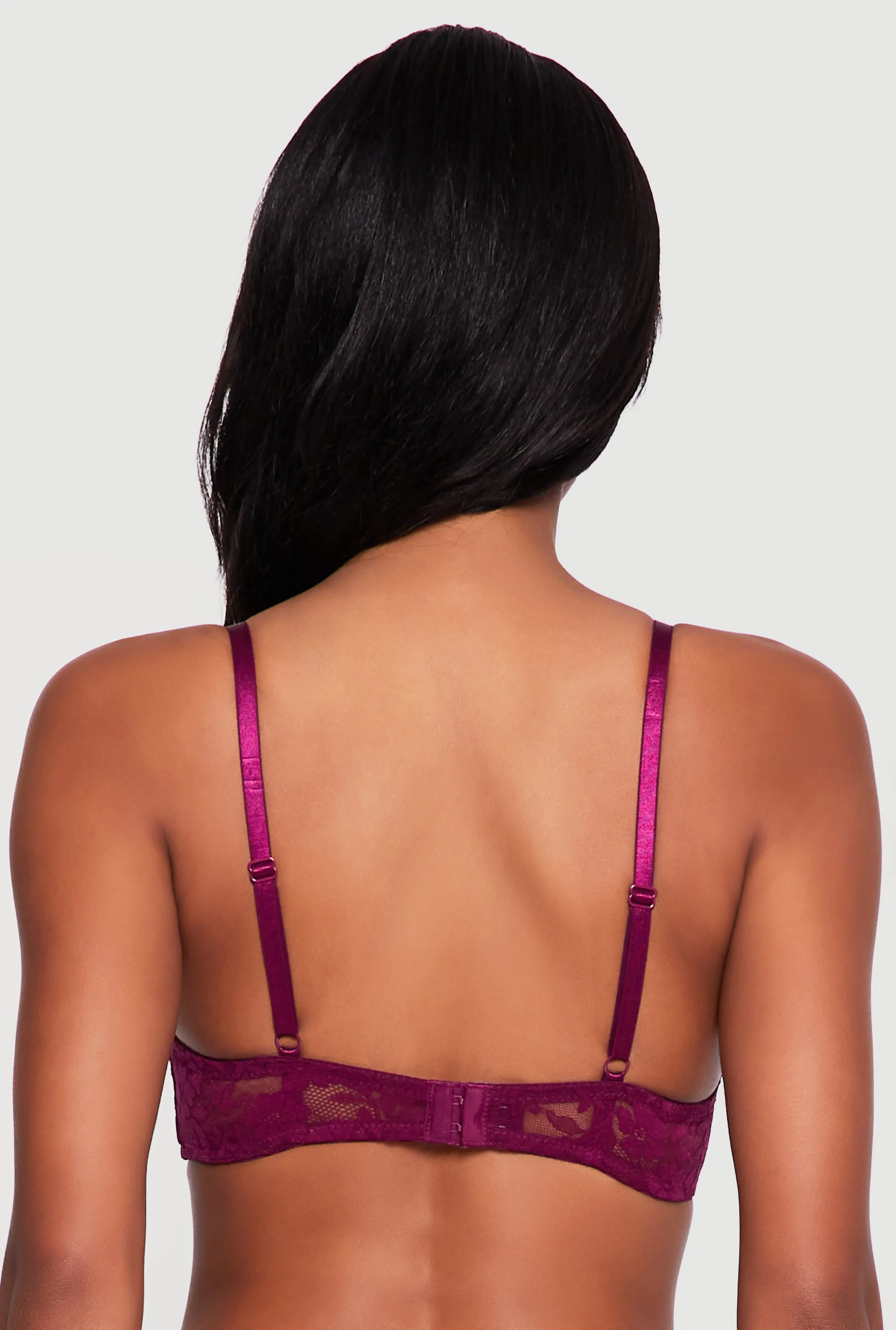 Bow Detail Floral Lace Plunge Bra sold by Rainbow product image thumbnail 5
