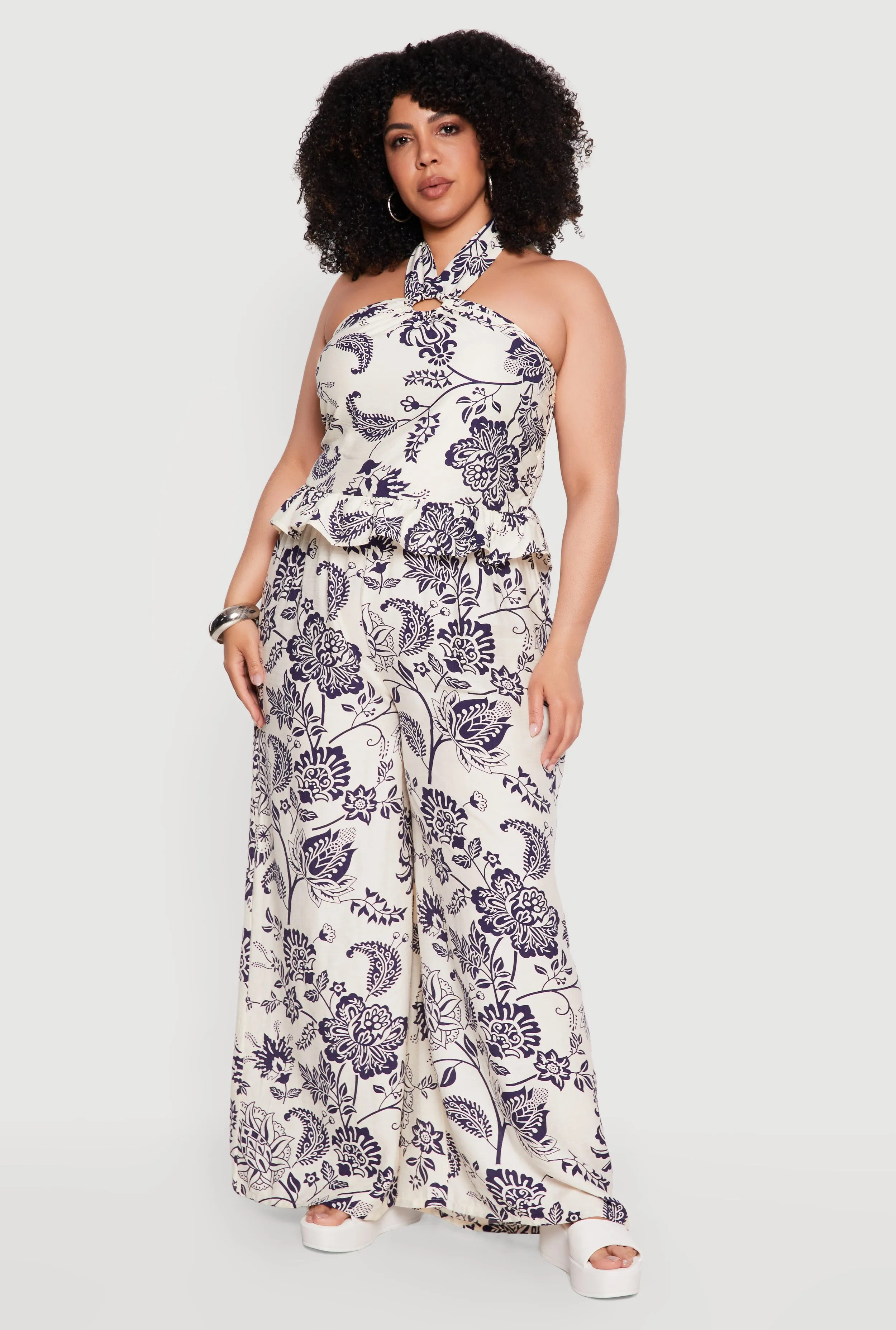 Plus Size Printed Pattern Wide Leg Casual Pants sold by Rainbow product image thumbnail 2