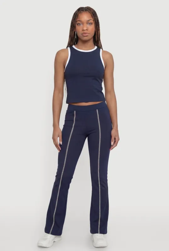 Embroidered Star Flare Yoga Pants made by Rainbow