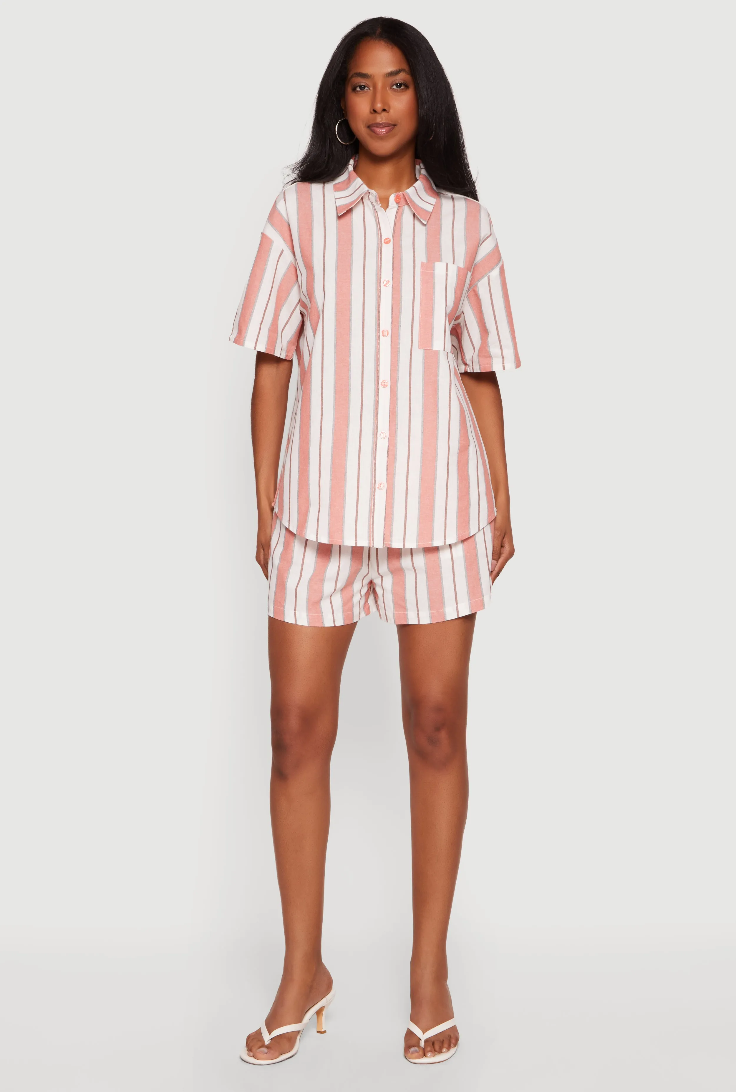 High Waisted Striped Casual Shorts sold by Rainbow product image thumbnail 3