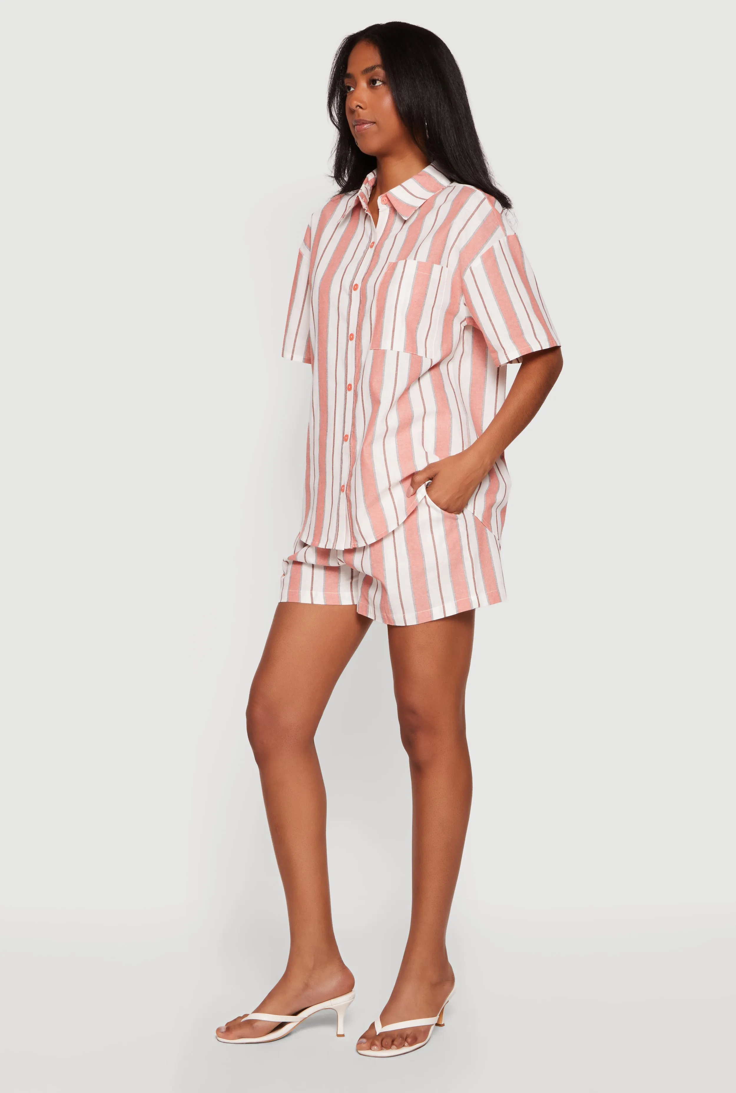 High Waisted Striped Casual Shorts sold by Rainbow product image thumbnail 2