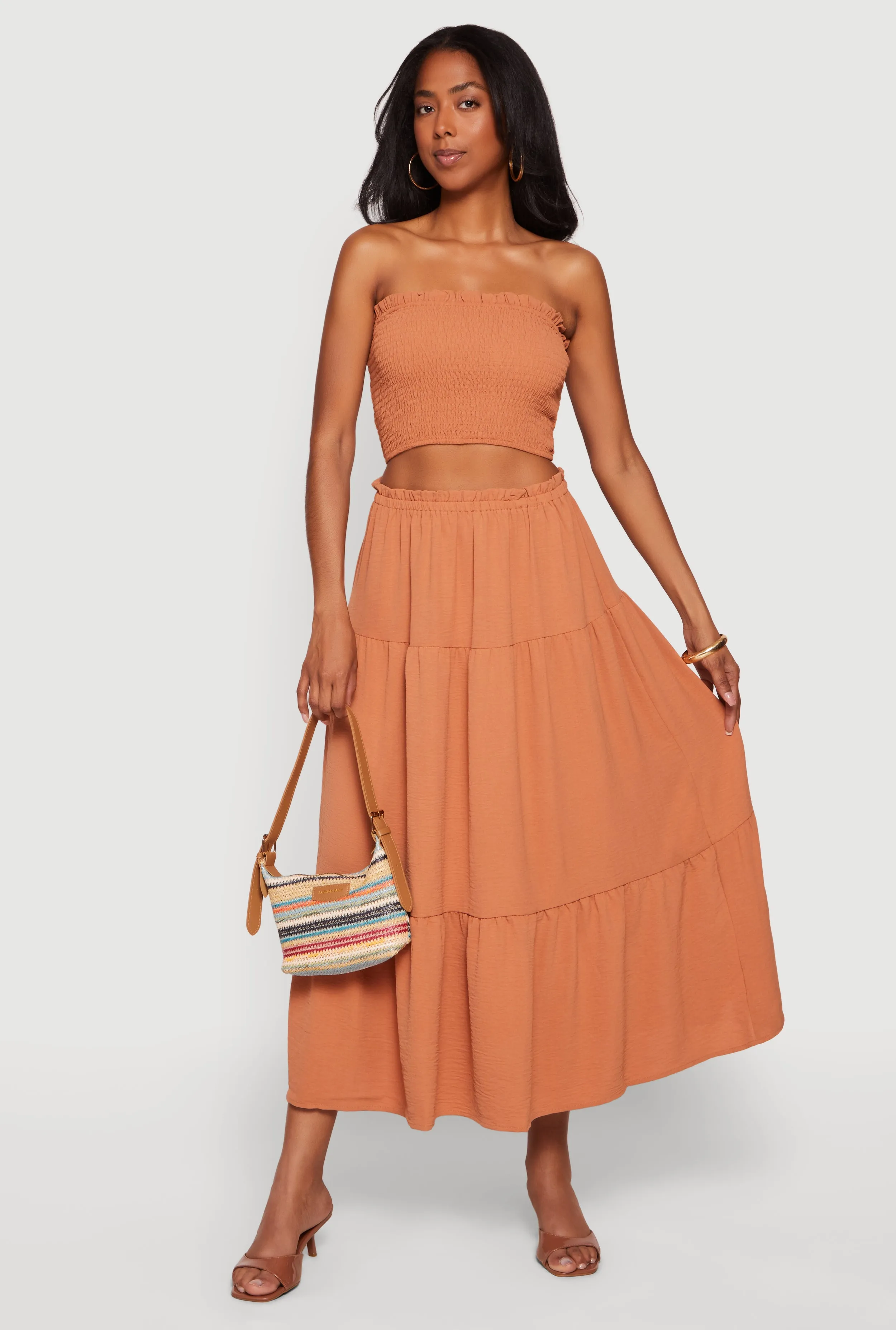 Crepe Knit High Waisted Tiered Skirt sold by Rainbow product image thumbnail 2