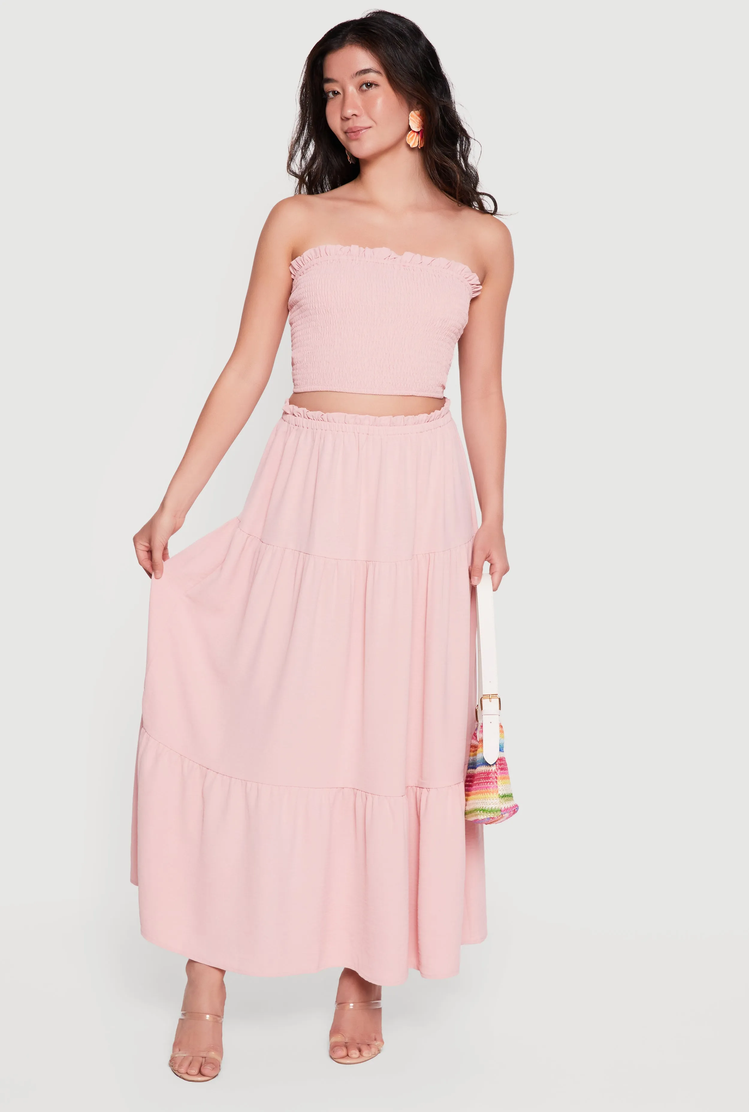 Crepe Knit High Waisted Tiered Skirt sold by Rainbow product image thumbnail 3