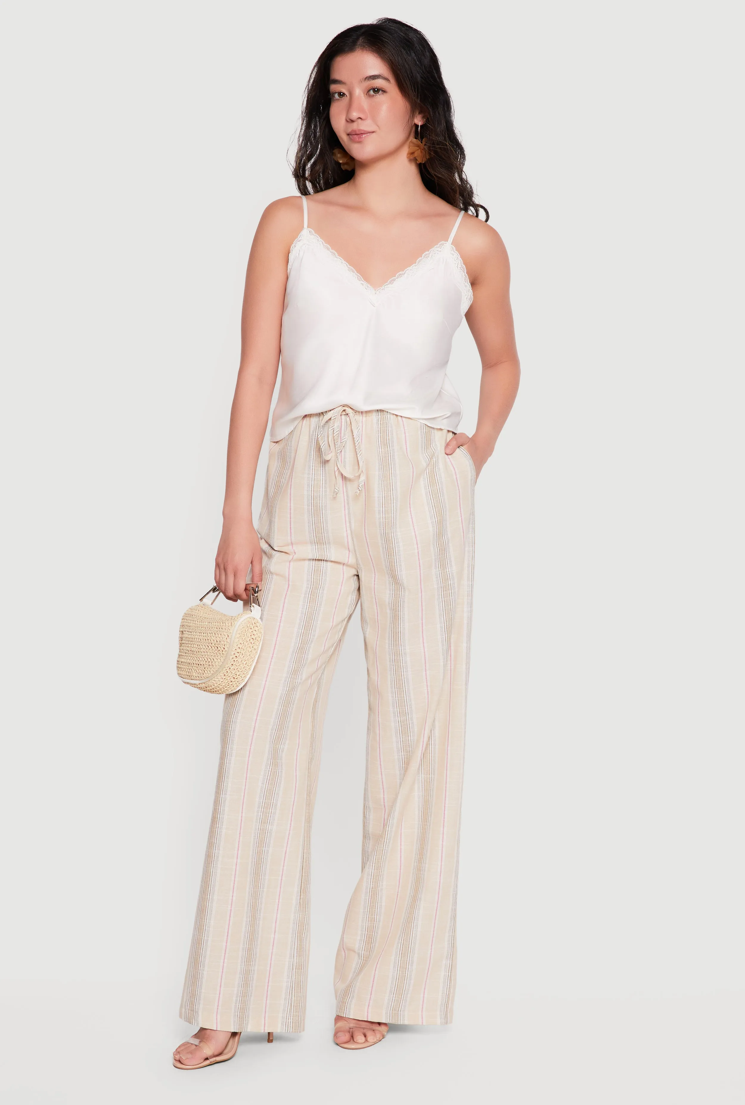 Striped Drawstring Waist Wide Leg Pants sold by Rainbow product image thumbnail 2