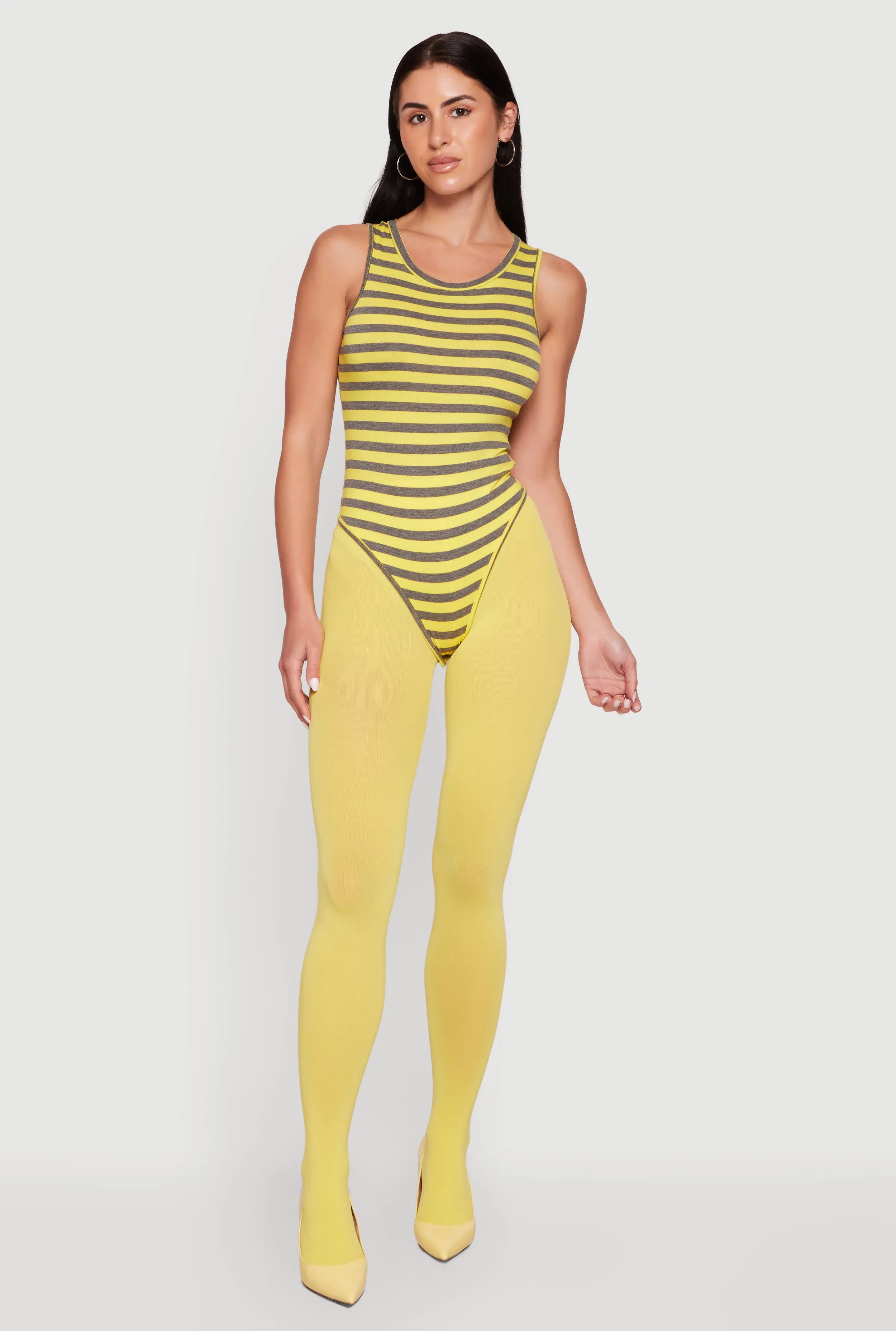 Striped Sleeveless Thong Bodysuit sold by Rainbow product image thumbnail 5