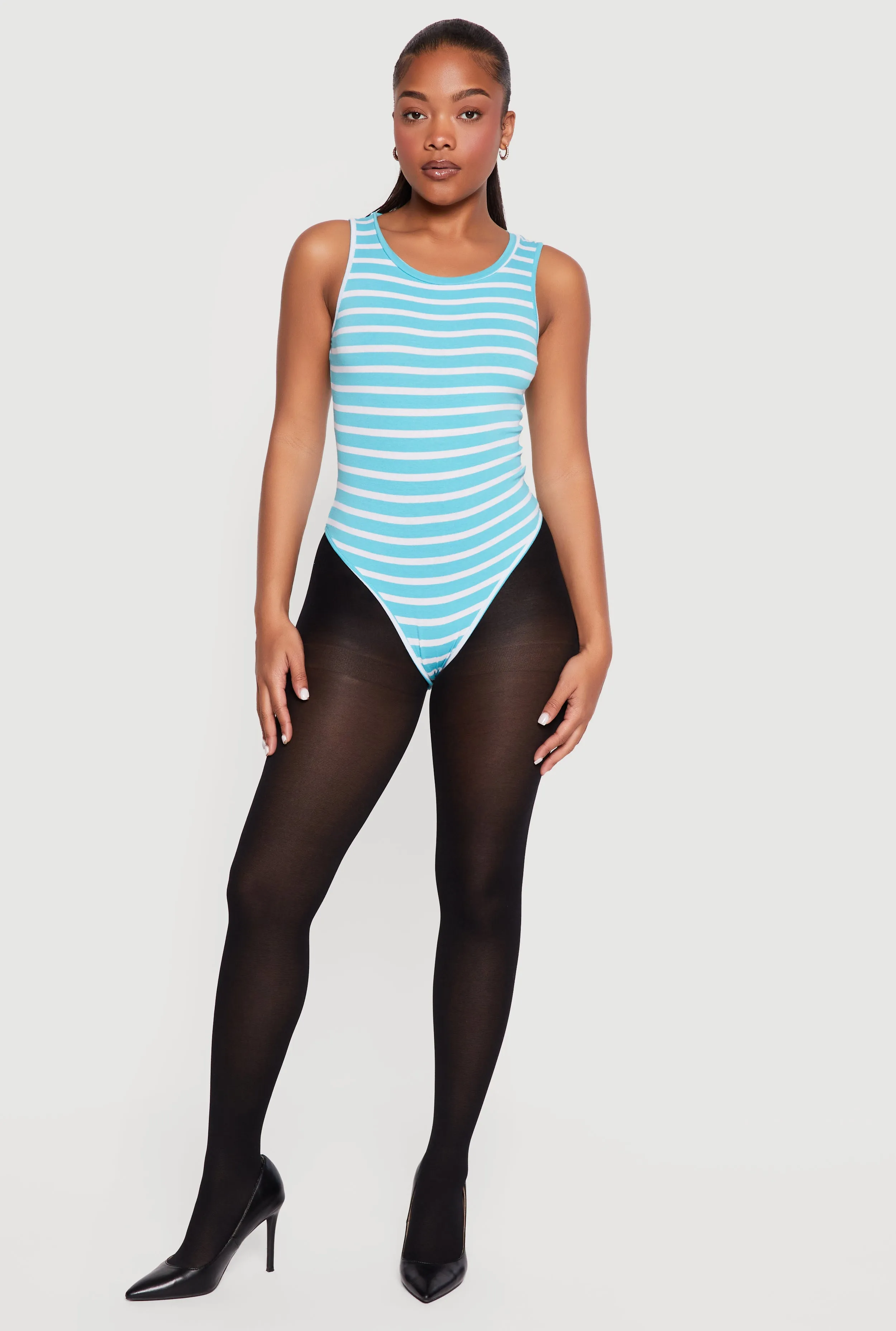 Striped Sleeveless Thong Bodysuit sold by Rainbow product image thumbnail 4