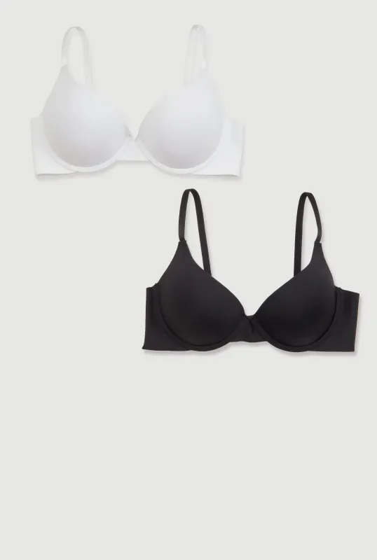 Laser Cut Push Up Plunge Bras 2 Pack made by Rainbow