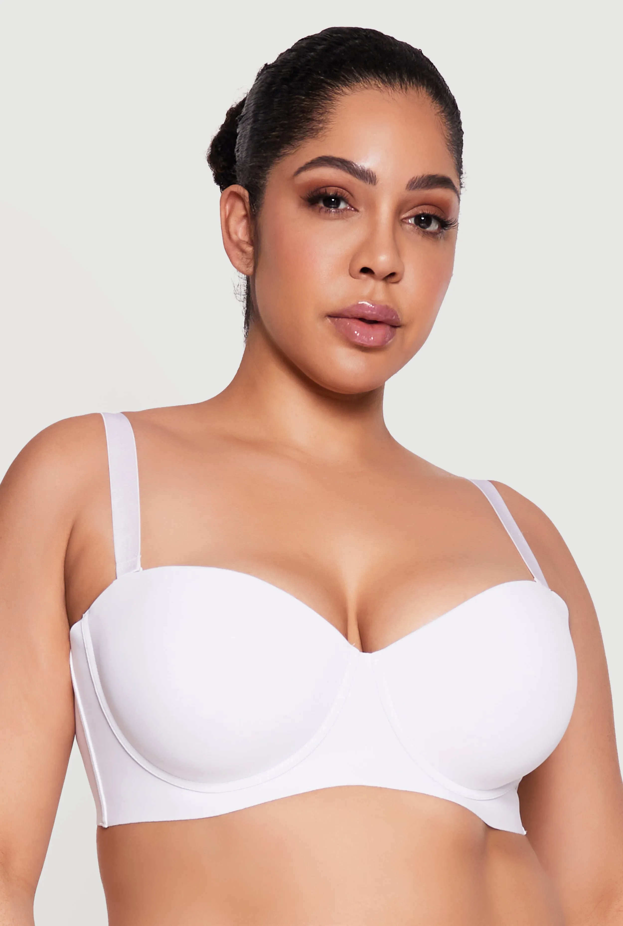 Plus Size Seamless Laser Cut Convertible Balconette Bra sold by Rainbow