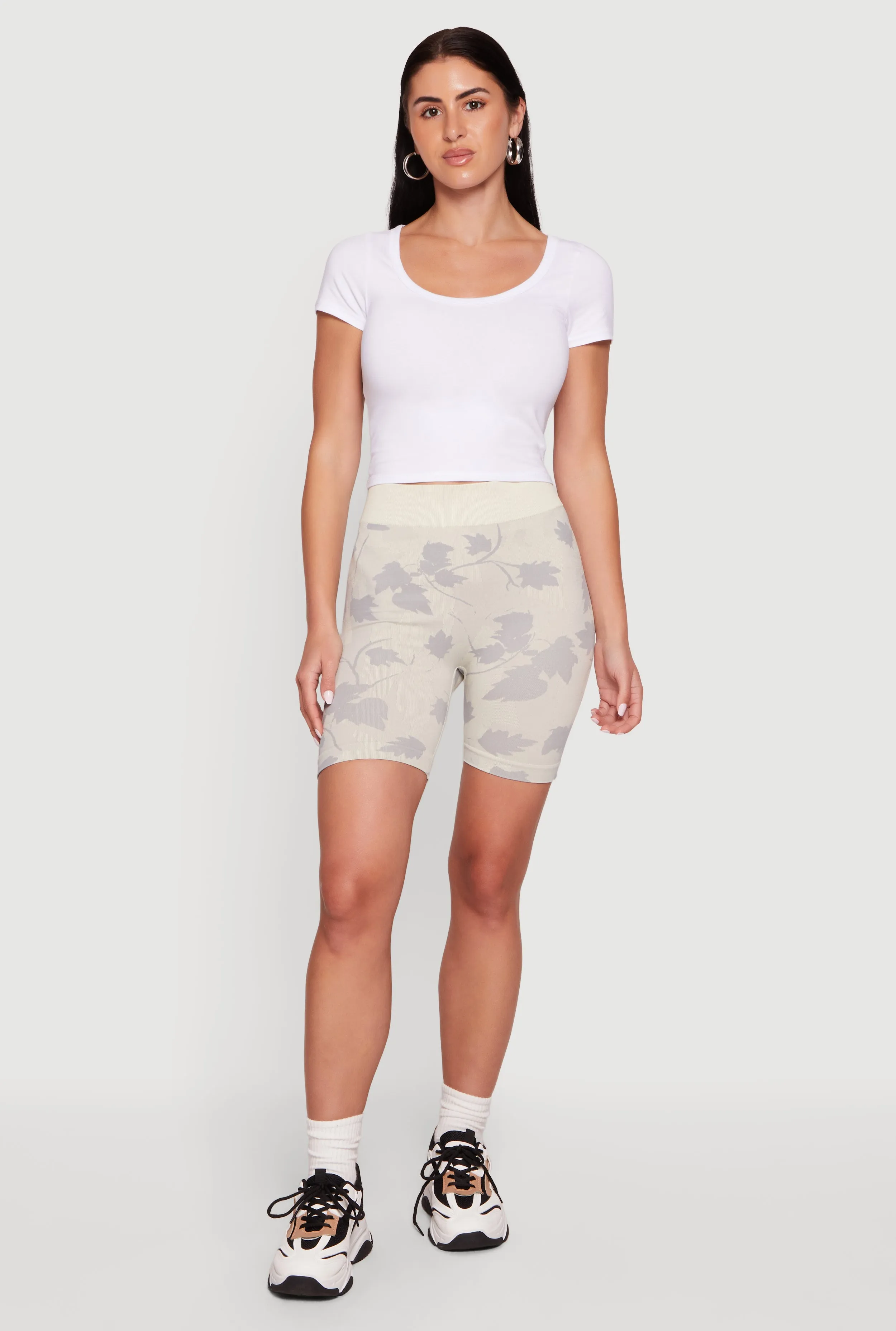 Floral High Waisted Seamless Biker Shorts sold by Rainbow